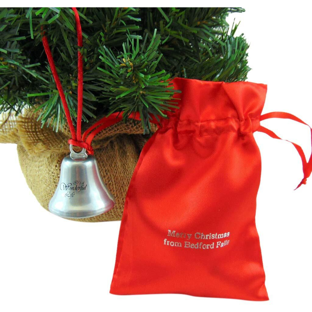 It's A Wonderful Life Christmas Ornament Bell On Ribbon Gift Boxed Movie Souvenir Steel Metal Keepsake Decoration Made In The Usa