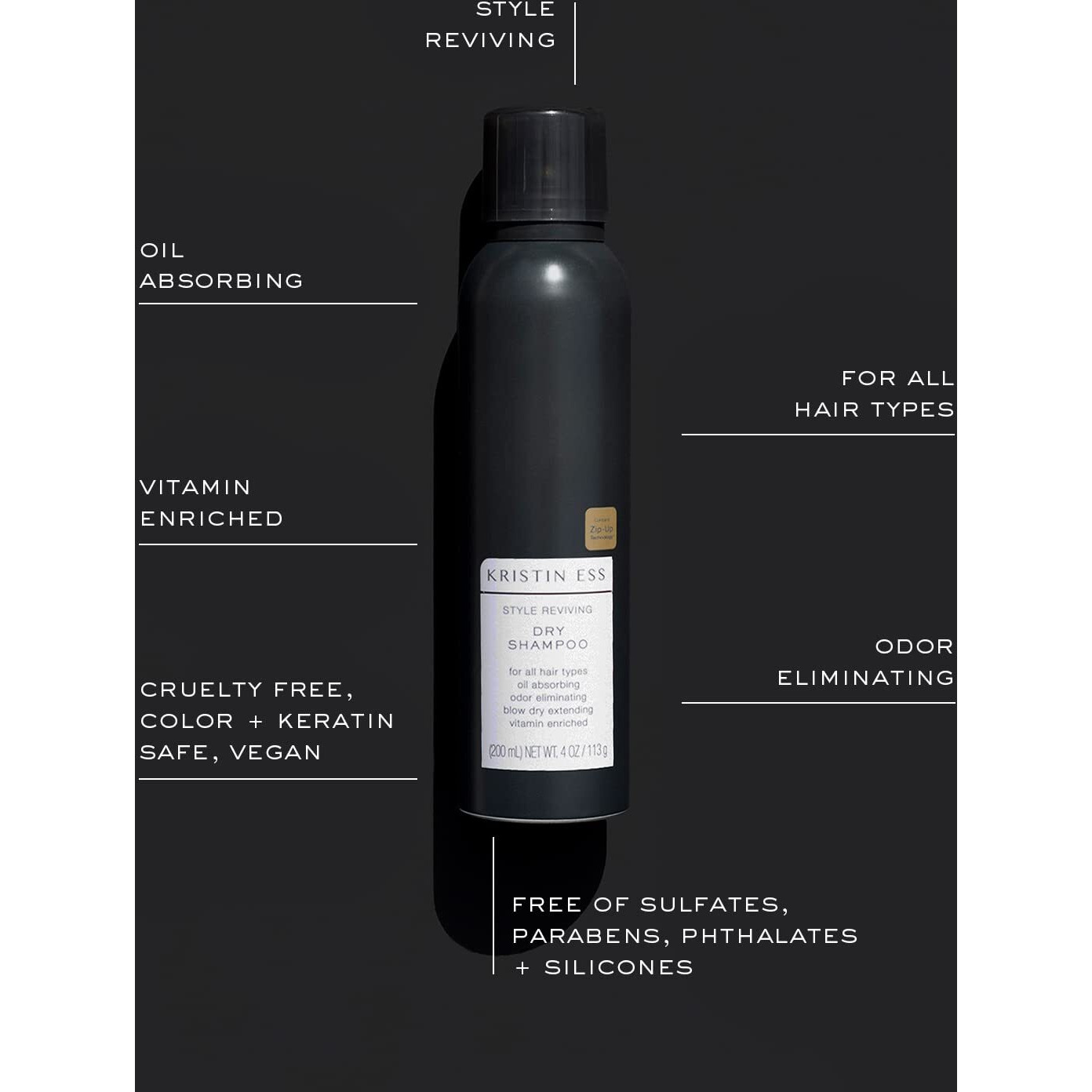 Kristin Ess Dry Shampoo Spray For Oily Hair - Absorbs Oil  Adds Volume With Minimal Residue  Style Extender + Fragrance Refresher - Sulfate Free  Vegan + Color Safe - Fresh Pear Fragrance