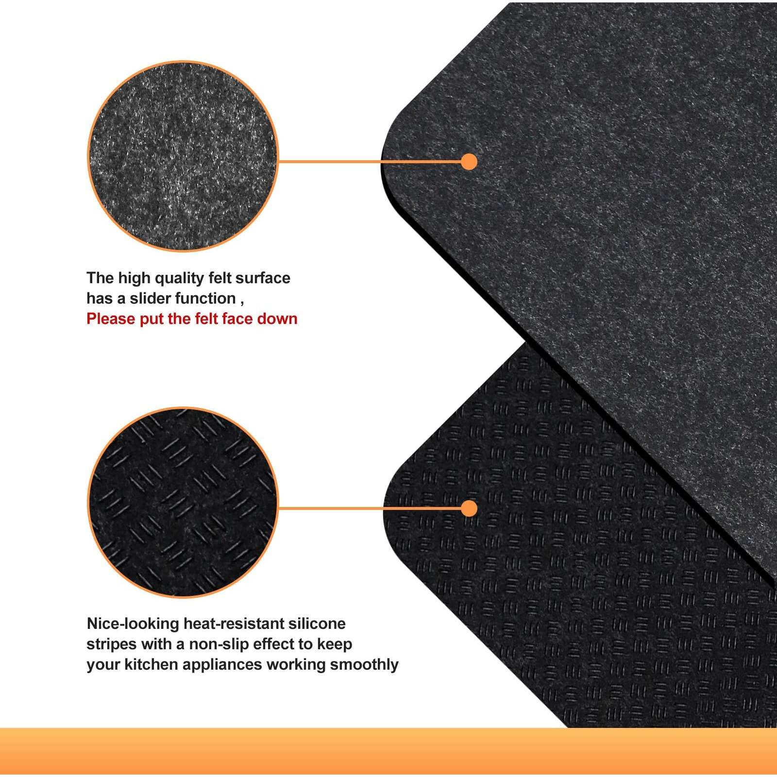 Siudangka Heat Resistant Mat For Air Fryer With Sliding Function  2 Pcs 15 * 18 In Heat Resistant Pad Sliding Caddy Countertop Protector Mat Air Fryer Mat For Most Xl Air Fryer Oven Microwave Oven