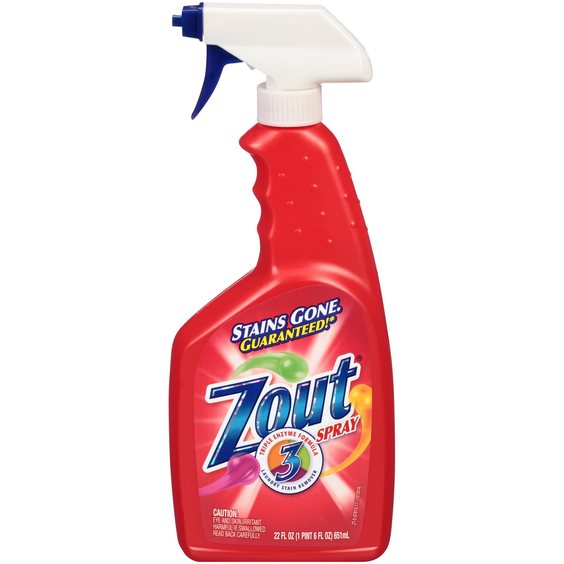 Zout Triple Enzyme Formula Laundry Stain Remover Spray  22 Ounce - Pack Of 6