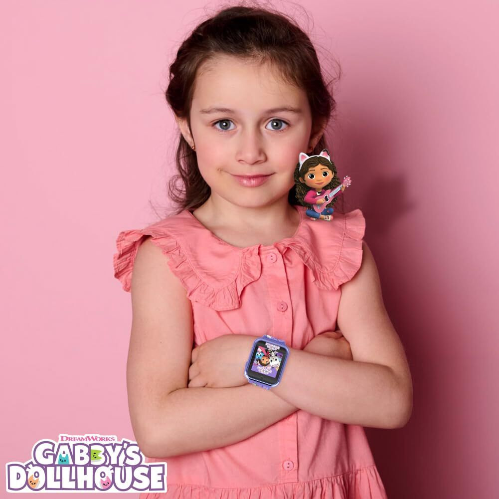 Accutime Kids Gabby's Doll House Purple Educational Touchscreen Smart Watch Toy For Girls  Boys  Toddlers - Selfie Cam  Learning Games  Alarm  Calculator  Pedometer & More (Model Gab4007Az)