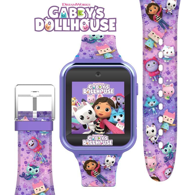 Accutime Kids Gabby's Doll House Purple Educational Touchscreen Smart Watch Toy For Girls  Boys  Toddlers - Selfie Cam  Learning Games  Alarm  Calculator  Pedometer & More (Model Gab4007Az)
