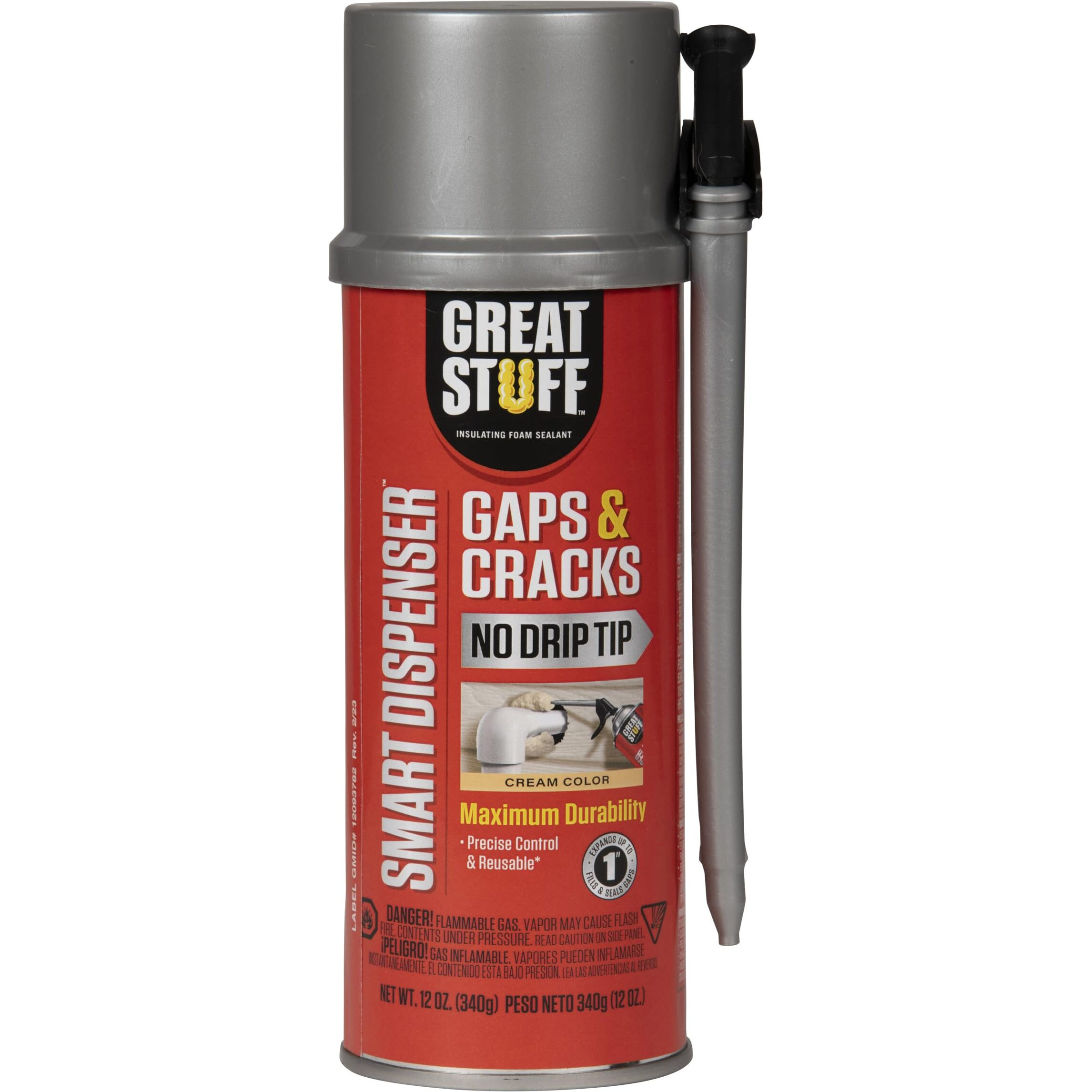Great Stuff 99108824 Smart Dispenser Gaps & Cracks  Cream  12 Ounce