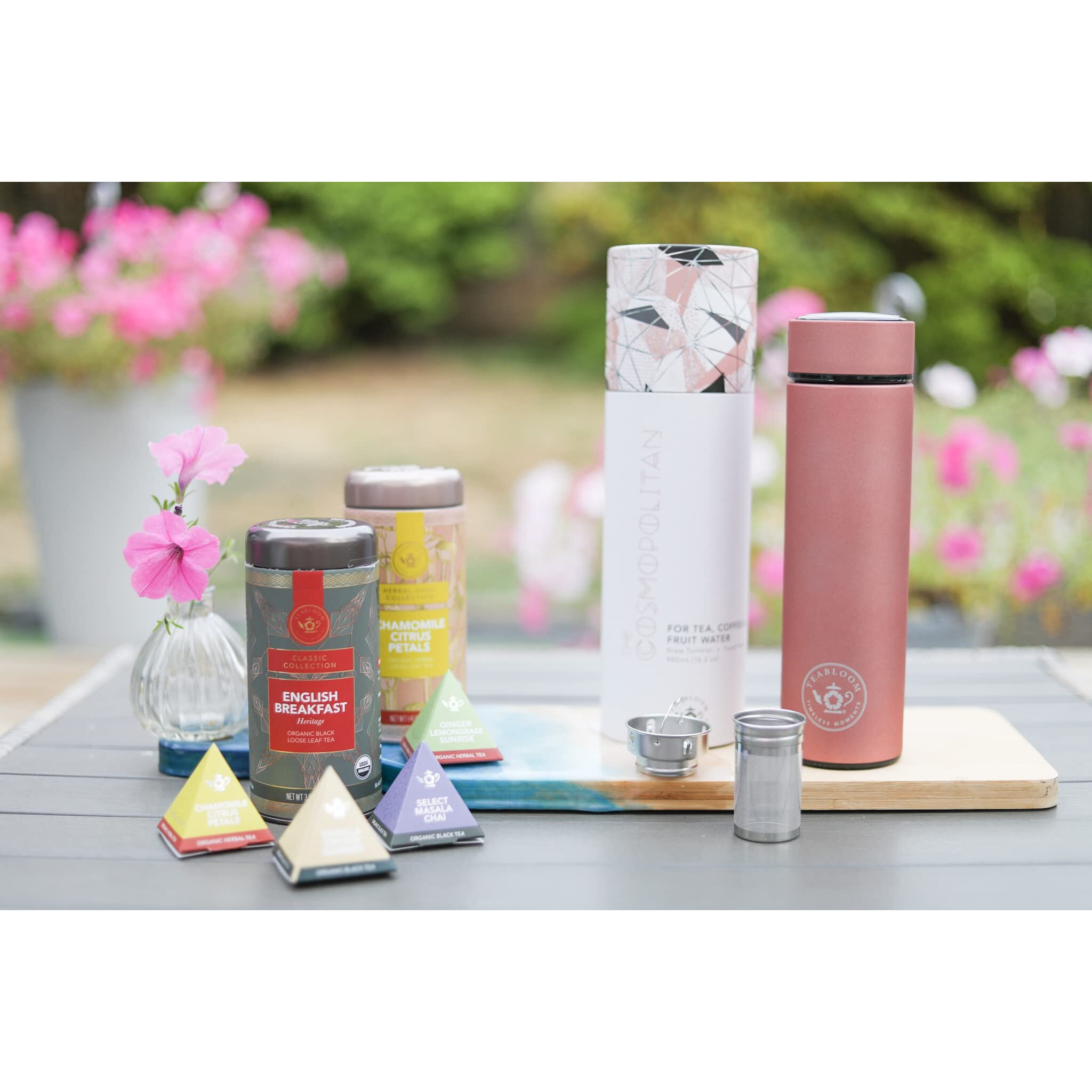 Teabloom - The Original All-Brew Travel Tumbler & Thermos | Oprahs Favorite | 16Oz/480Ml Stainless Steel Insulated Water Bottle/Tea Flask/Cold Brew Coffee Mug