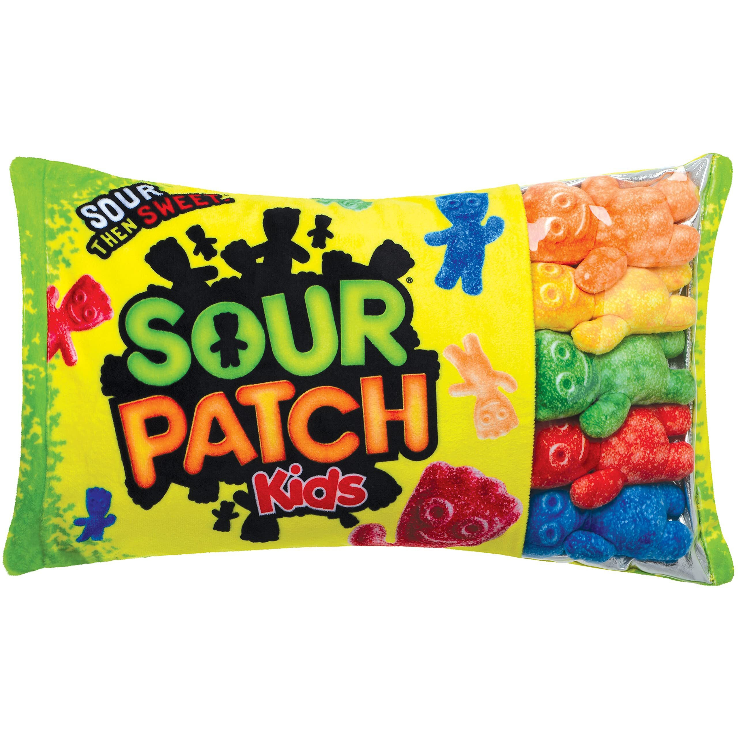 Iscream Sour Patch Kids Package 18"" X 12"" Pillow Set With Mini Spk Candy Pillows