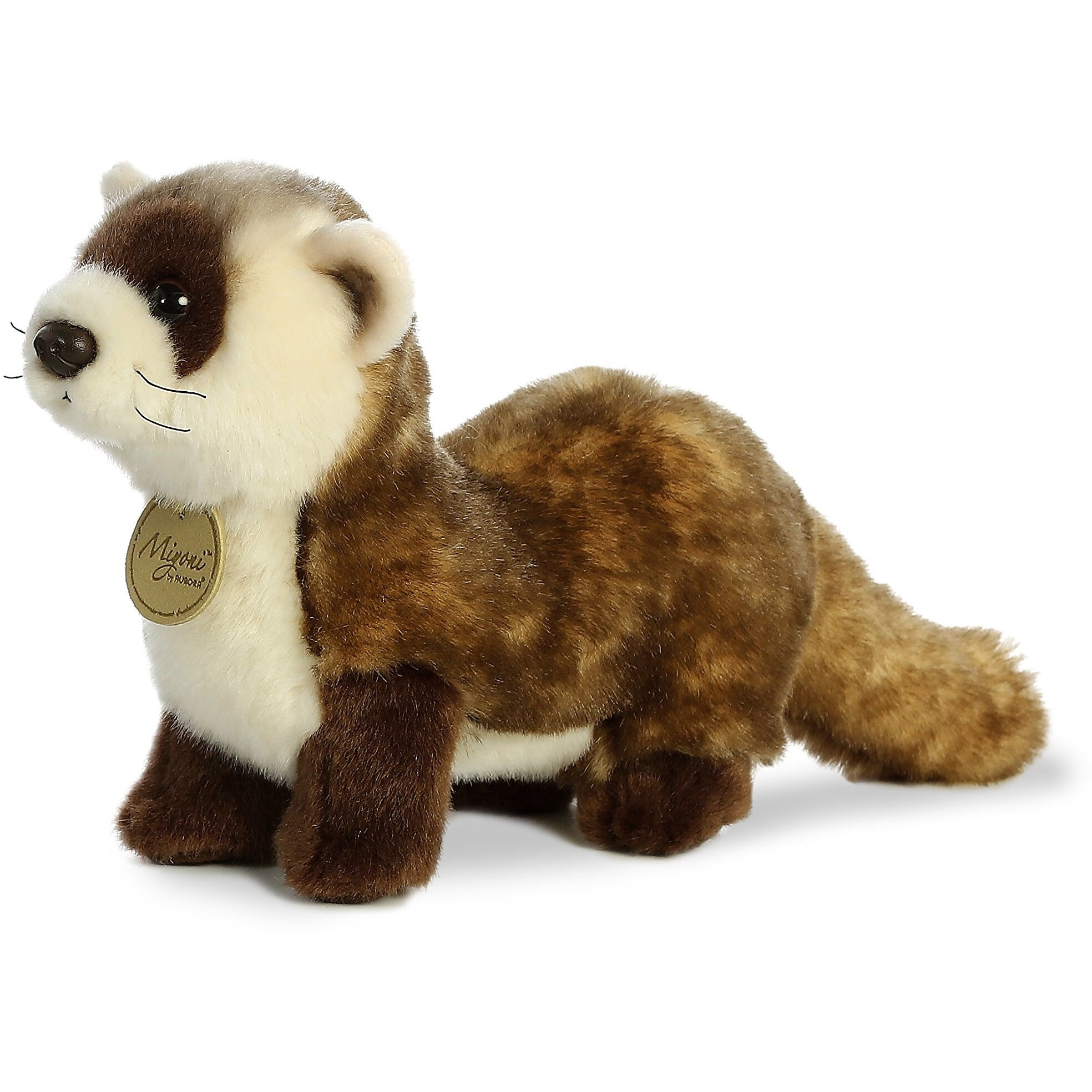 Aurora Realistic Miyoni Black Footed Ferret Stuffed Animal - Lifelike Detail - Cherished Companionship - Brown 10.5 Inches