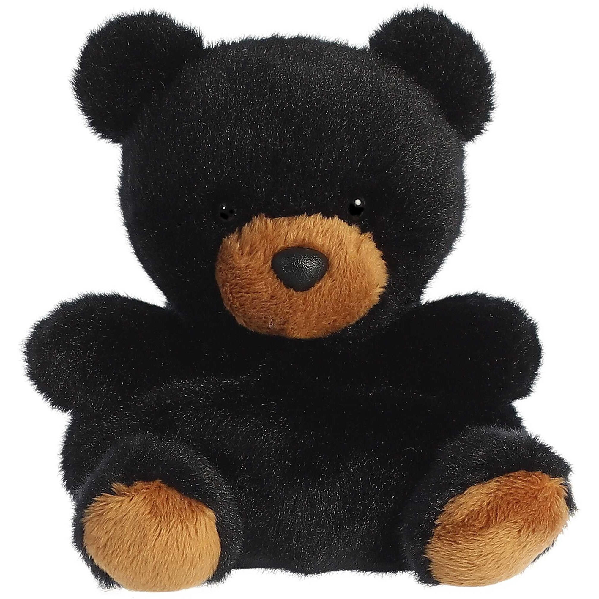 Aurora Adorable Palm Pals Sleepy Bear Stuffed Animal - Pocket-Sized Play - Collectable Fun - Black 5 Inches