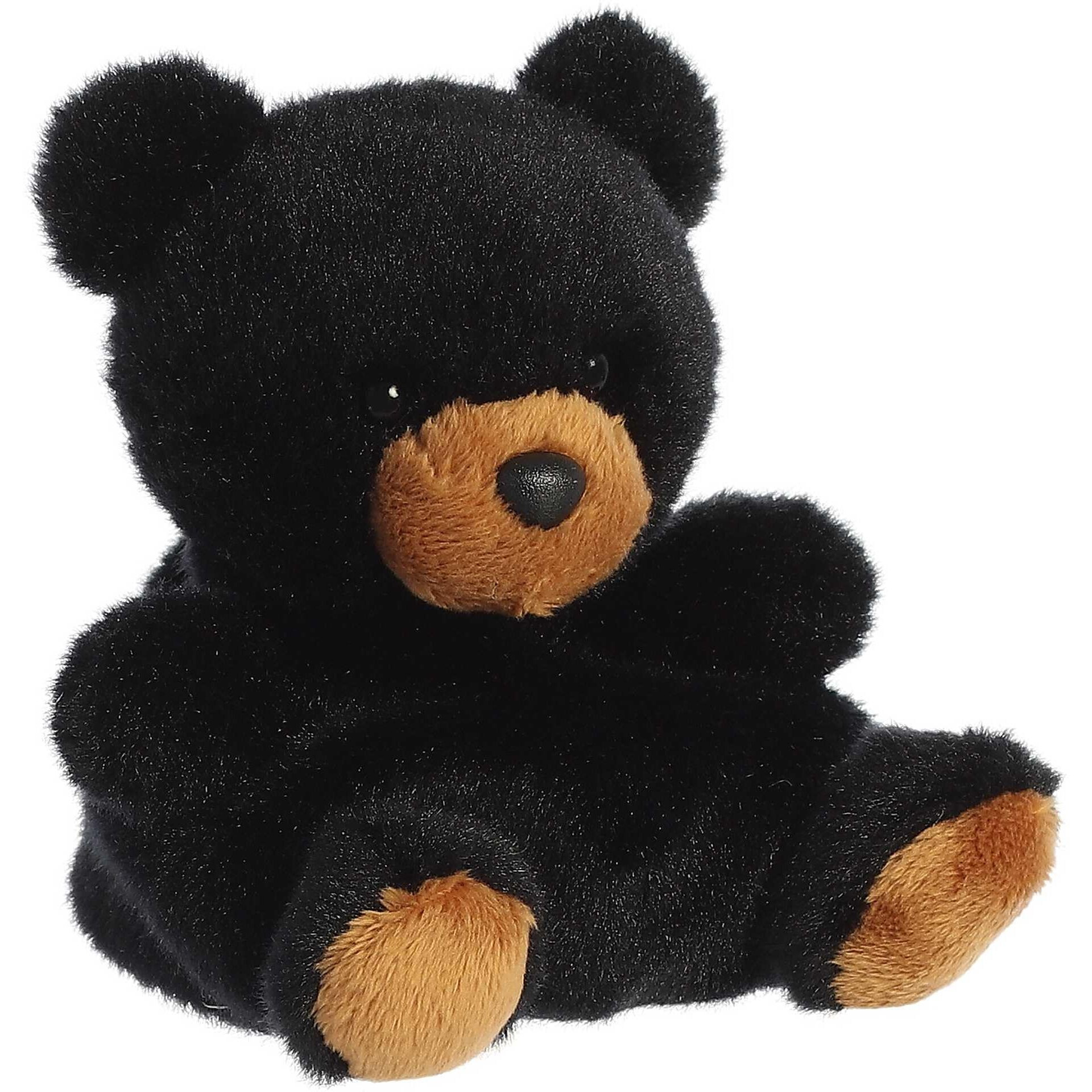 Aurora Adorable Palm Pals Sleepy Bear Stuffed Animal - Pocket-Sized Play - Collectable Fun - Black 5 Inches