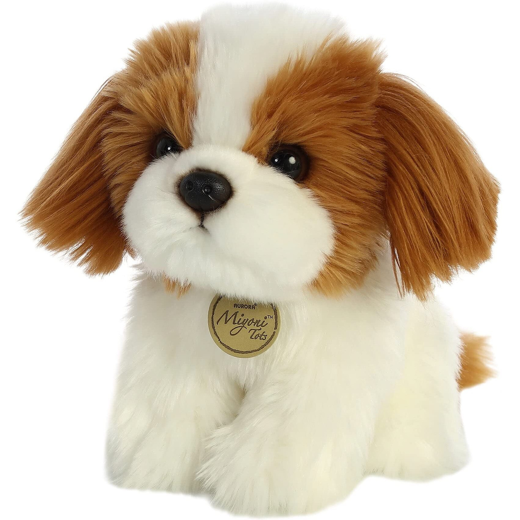 Aurora Adorable Miyoni Tots Shih Tzu Pup Stuffed Animal - Lifelike Detail - Cherished Companionship - Brown 11 Inches
