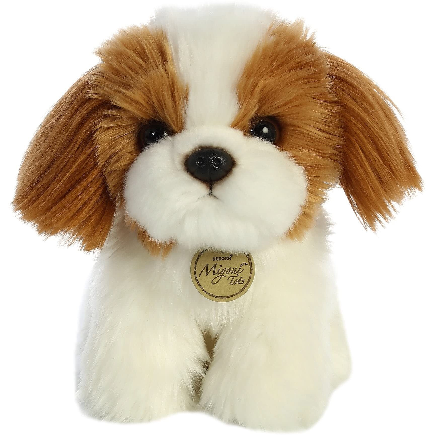 Aurora Adorable Miyoni Tots Shih Tzu Pup Stuffed Animal - Lifelike Detail - Cherished Companionship - Brown 11 Inches