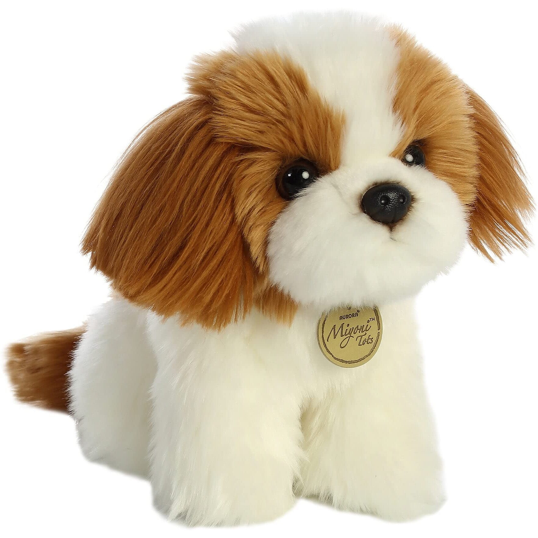 Aurora Adorable Miyoni Tots Shih Tzu Pup Stuffed Animal - Lifelike Detail - Cherished Companionship - Brown 11 Inches