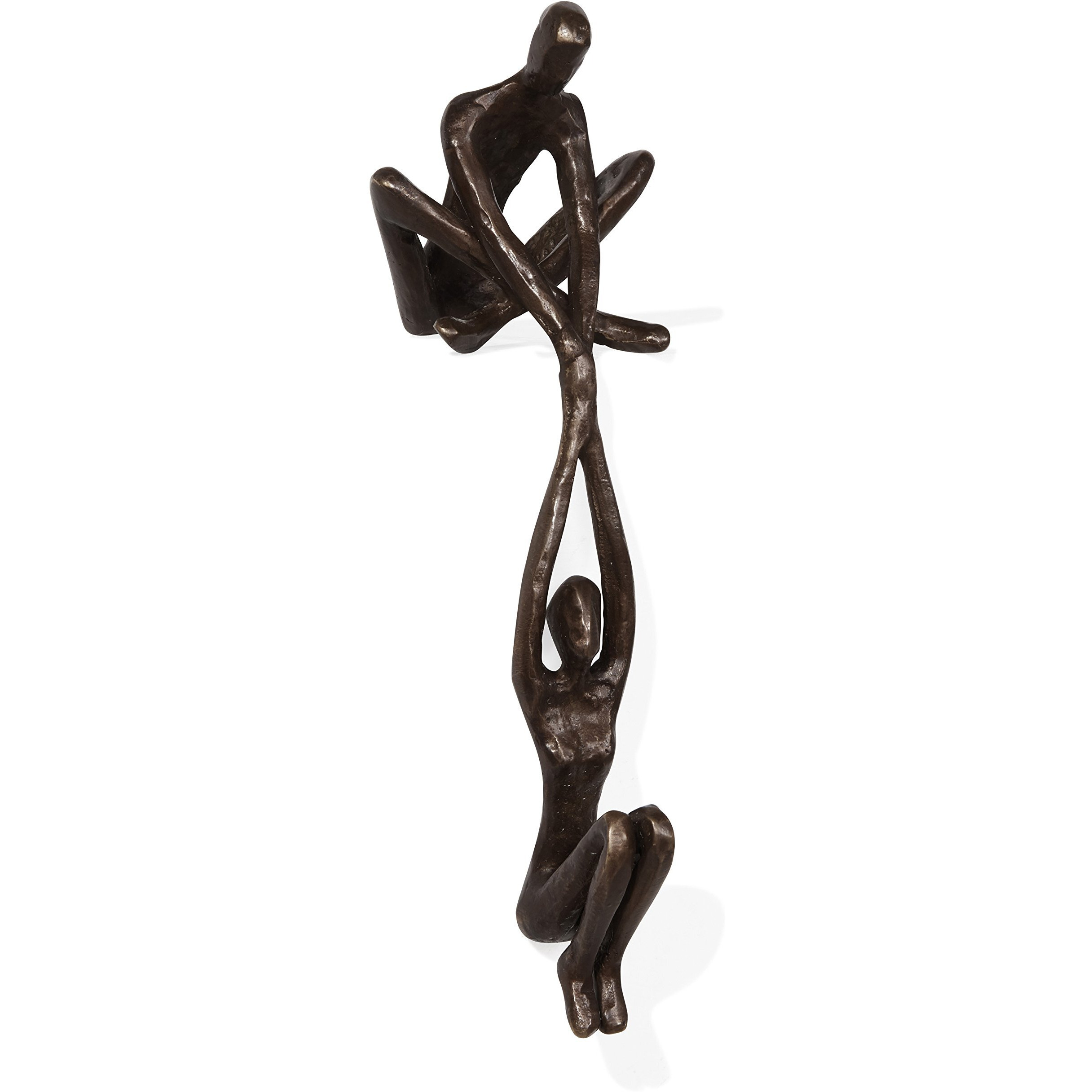 Danya B. Zd16169 Contemporary Metal Shelf DCor - Bronze Sculpture - Man Lifting Woman From Ledge