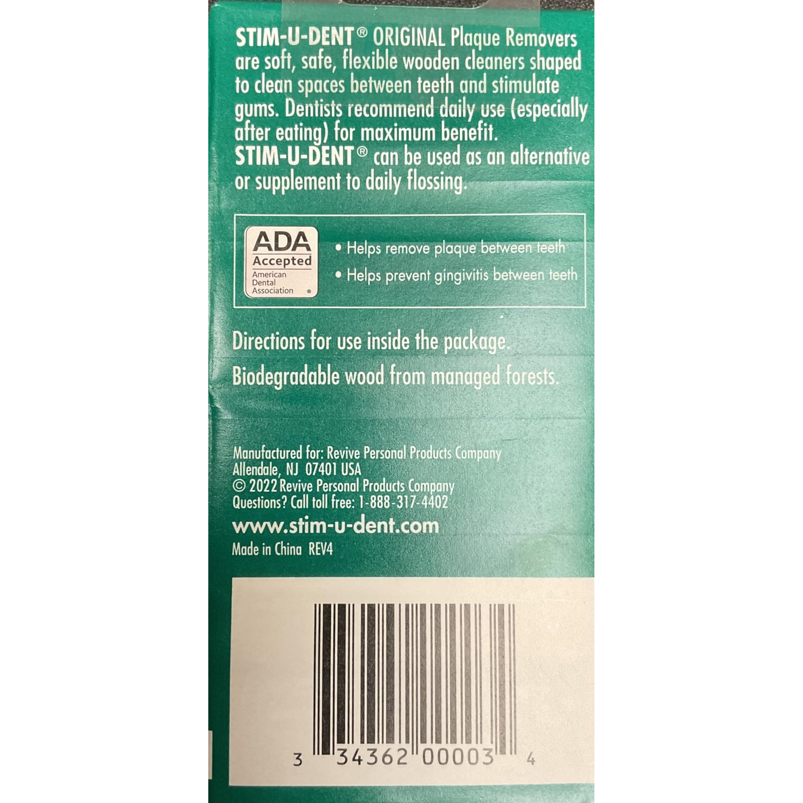 Stim-U-Dent Plaque Removers 6 Packs Of 4X25 Picks/Pack (600 Picks) - Mint Flavor (Pack Of 6)