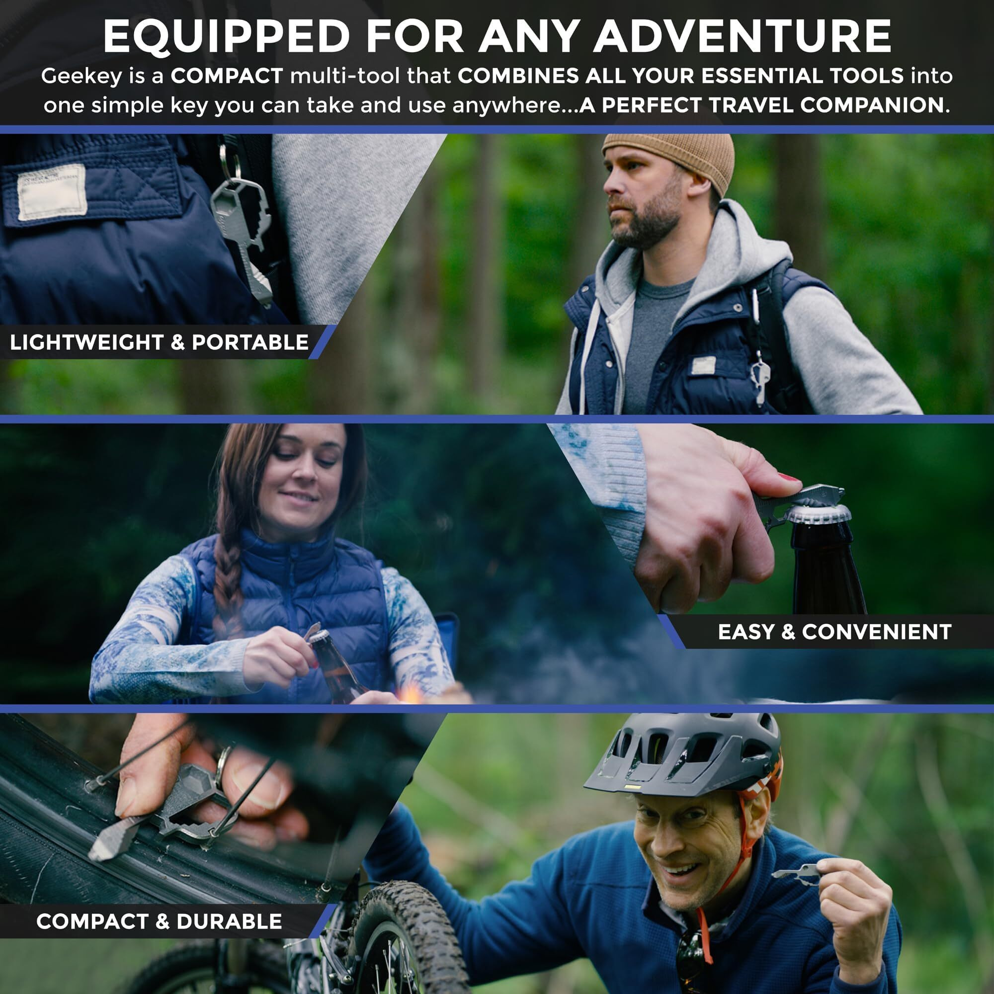 Geekey Multi-Tool | Original Key Shaped Pocket Tool | Stainless Steel Keychain Utility Gadget | 16+ Tools | Tsa Safe Multitool | Gift For Christmas  Men  Women  Valentine's  Birthday  Father