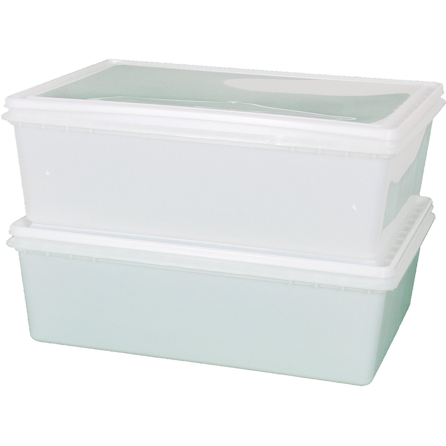 Continental Plastics Fish Tubs/Food Storage Bins 25Lb 11.5"" X 15.5"" X 5""  Pack Of 10 Deep Bases With Lids