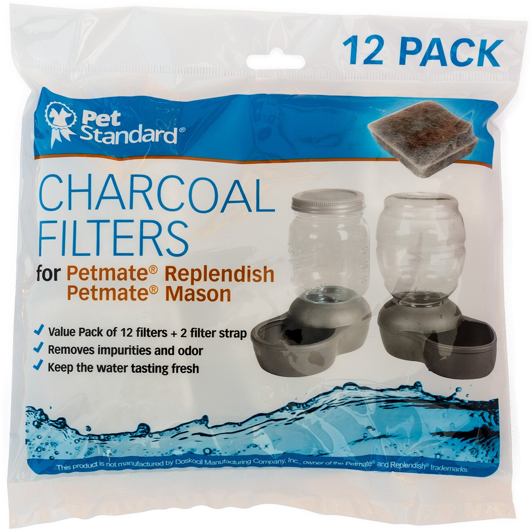 Filters For Petmate Replendish And Petmate Mason Pet Fountains  Pack Of 12 For Dog