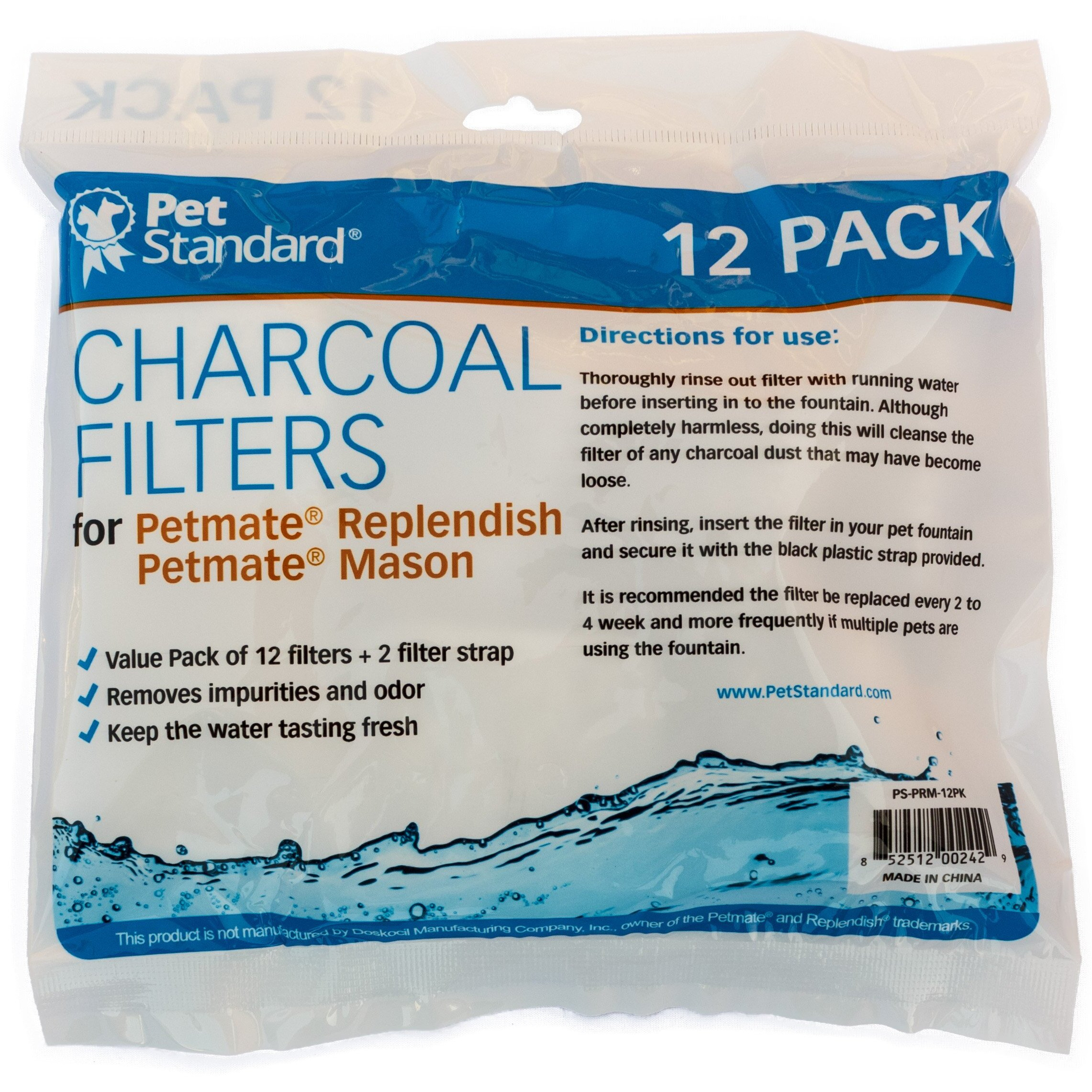 Filters For Petmate Replendish And Petmate Mason Pet Fountains  Pack Of 12 For Dog