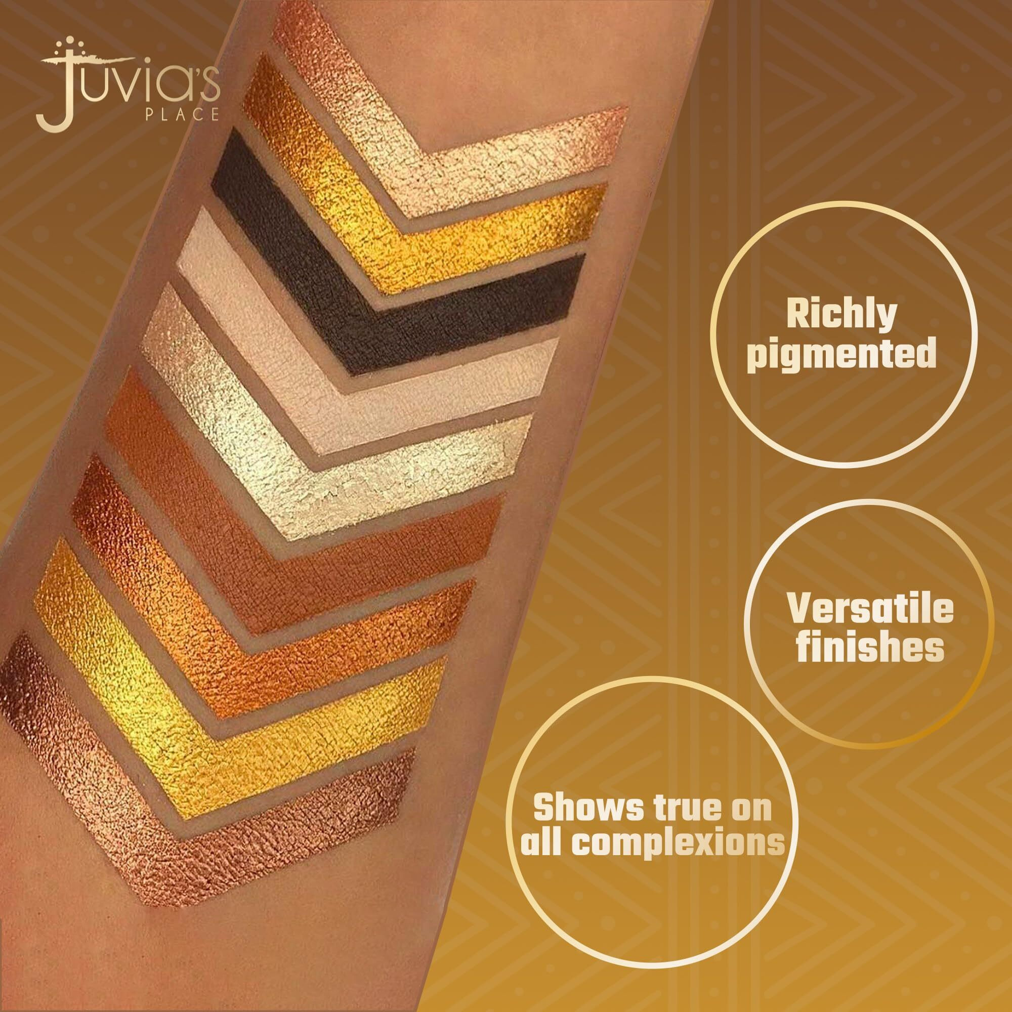 Juvia's Place Palette The Warrior - Warm Golds  Browns & Bronzes  Shades Of 9  Warm And Neutral Palette  Pigmented Makeup Palette Eye Color & Shine
