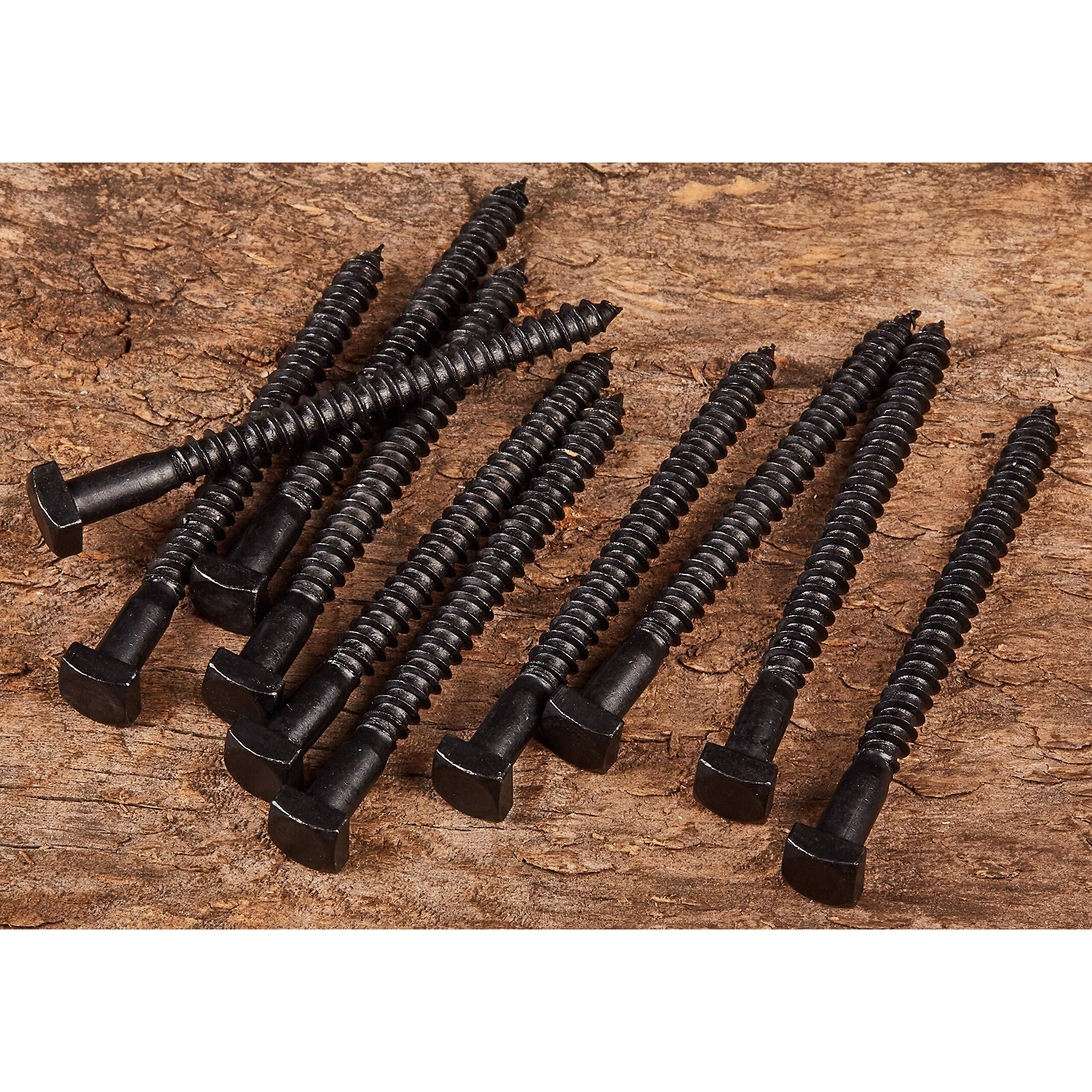 Rustic Square Head Lag Screws  Black Oxide Finish Lag Bolts  1/4 X 3-Inch  (Pack Of 50)