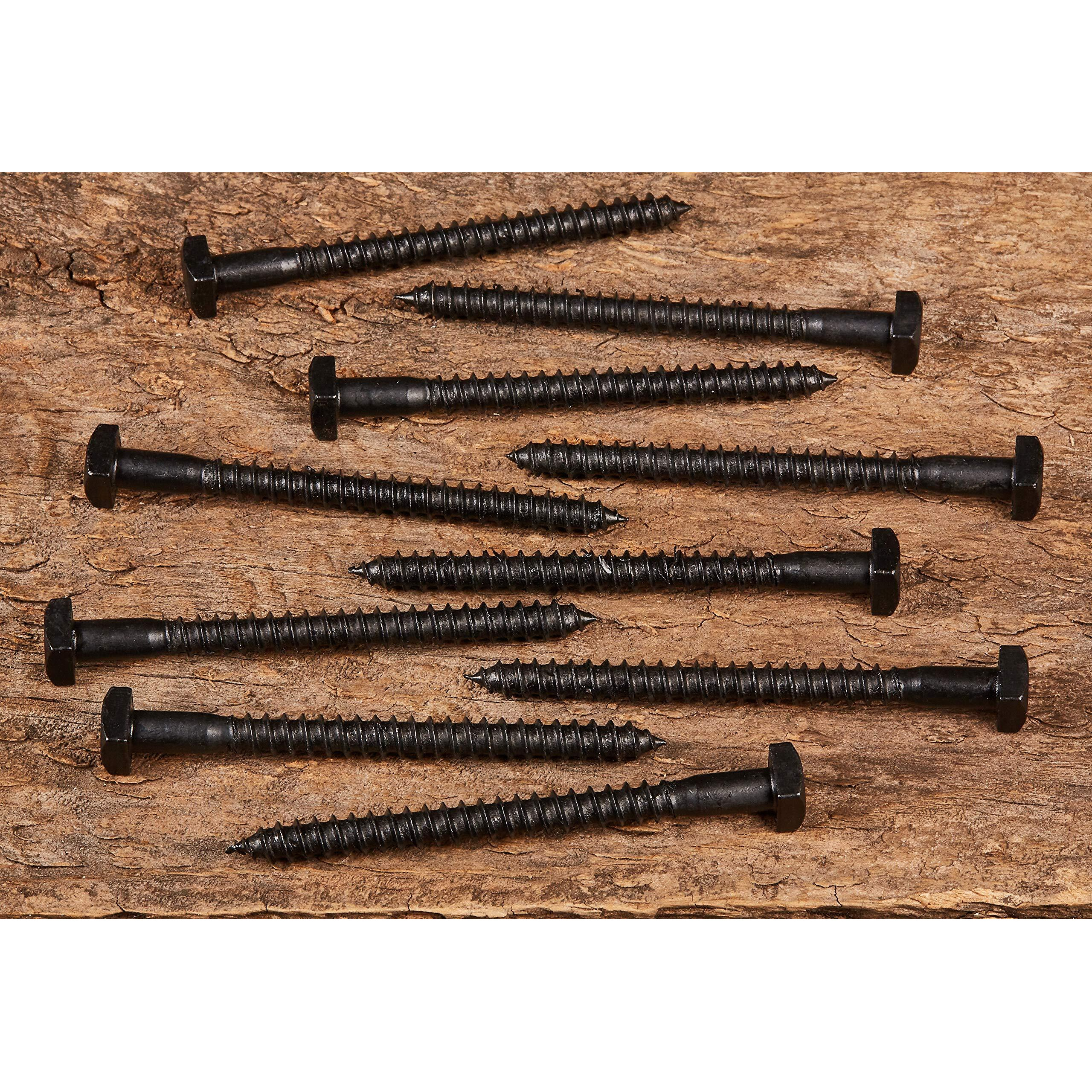 Rustic Square Head Lag Screws  Black Oxide Finish Lag Bolts  1/4 X 3-Inch  (Pack Of 50)