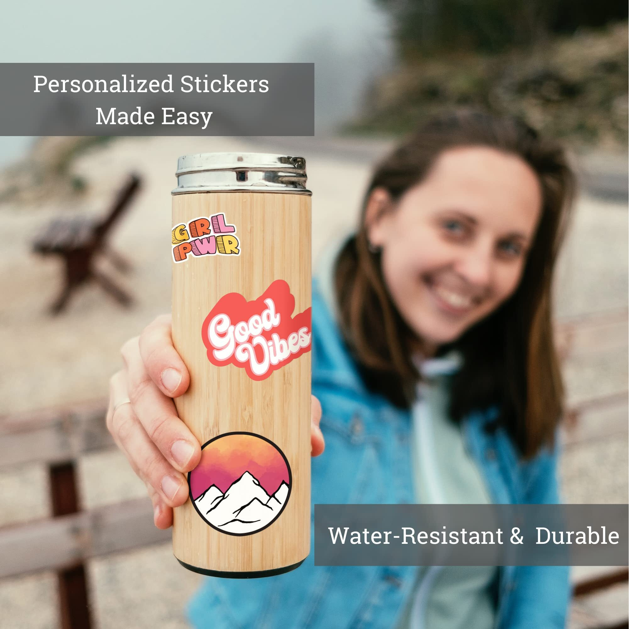 Zicoto Premium Printable Vinyl Sticker Paper - Glossy White 8.5 X 11 Inch Sheets For Your Inkjet Or Laser Printer - 15 Waterproof Decal Paper Sheets Dry Quickly And Hold Ink Beautifully