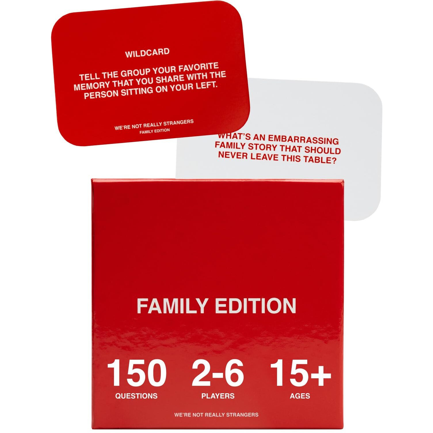 We'Re Not Really Strangers Family Edition Card Game - 150 Conversation Cards For Adults  Teens  Couples  & Strangers - Fun Family Party Time For Game Night Or Date Night  Ages 15+  2-6 Players