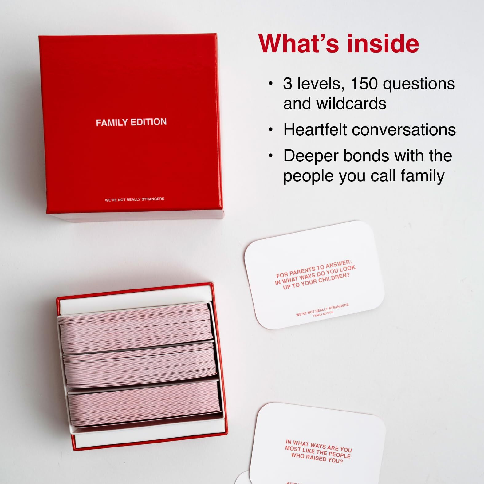 We'Re Not Really Strangers Family Edition Card Game - 150 Conversation Cards For Adults  Teens  Couples  & Strangers - Fun Family Party Time For Game Night Or Date Night  Ages 15+  2-6 Players