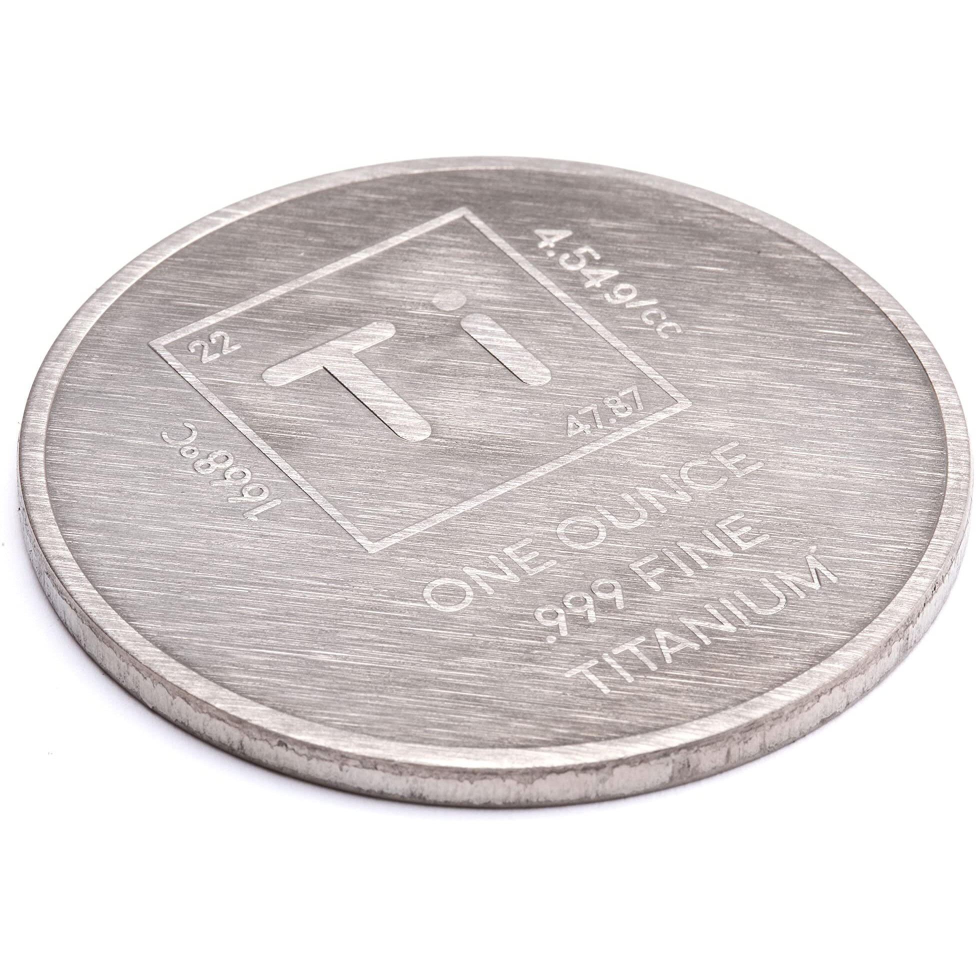1 Troy Oz Titanium Round - .999 Pure Chemistry Element Design By Unique Metals