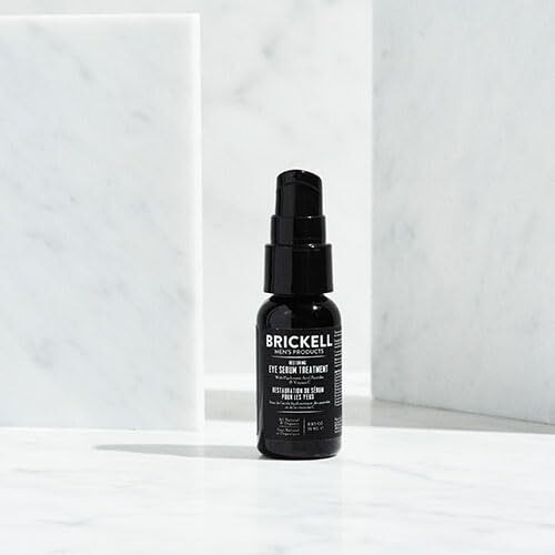 Brickell Men's Dark Circle Under Eye Treatment Serum For Men  Natural And Organic Eye Gel To Firm Men's Wrinkles  Reduce Dark Bags Under Eyes  And Promote Youthful Skin  0.65 Ounce  Unscented
