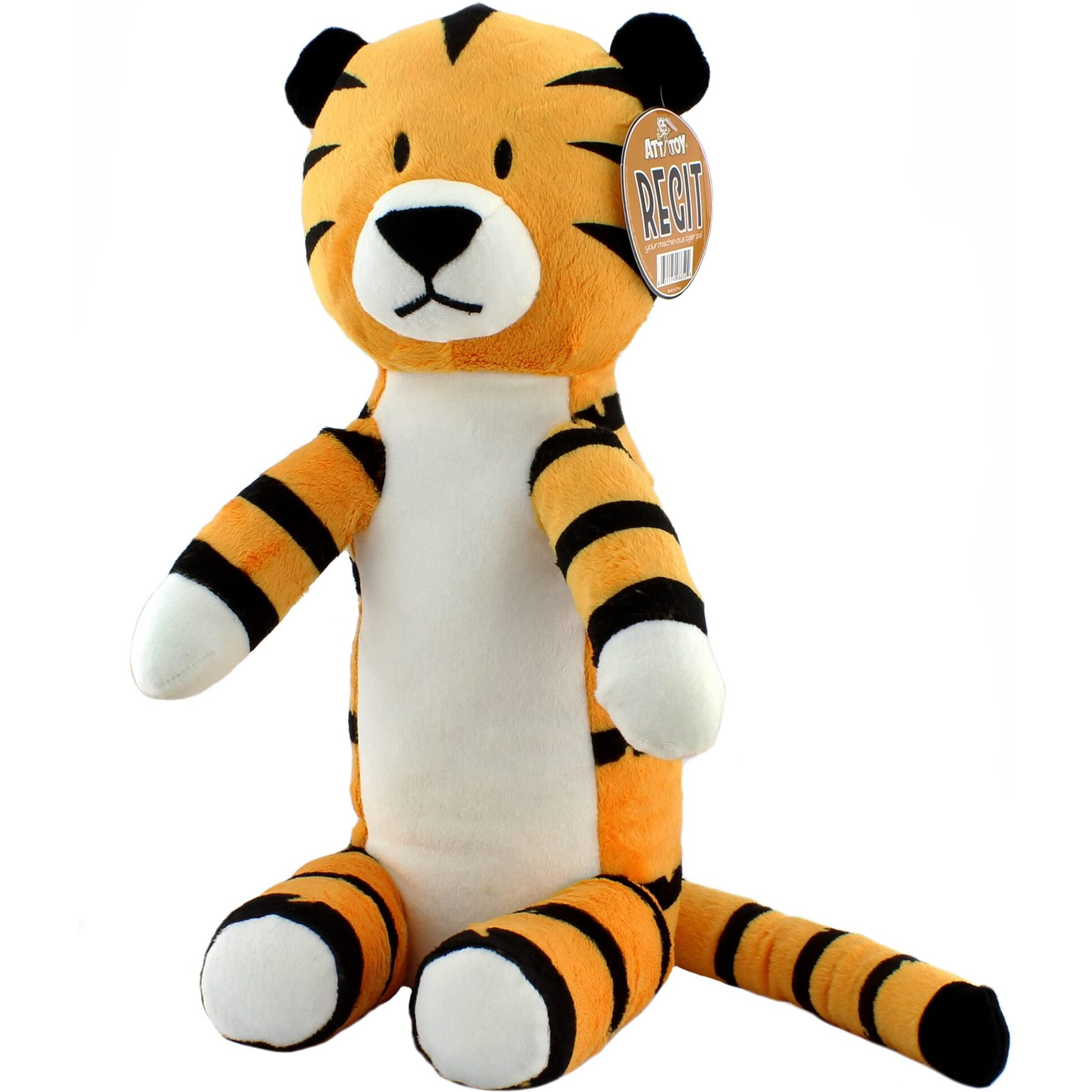 Attatoy Regit The Plush Tiger Toy  17-Inch Tall Striped Sitting Tiger Stuffed Animal