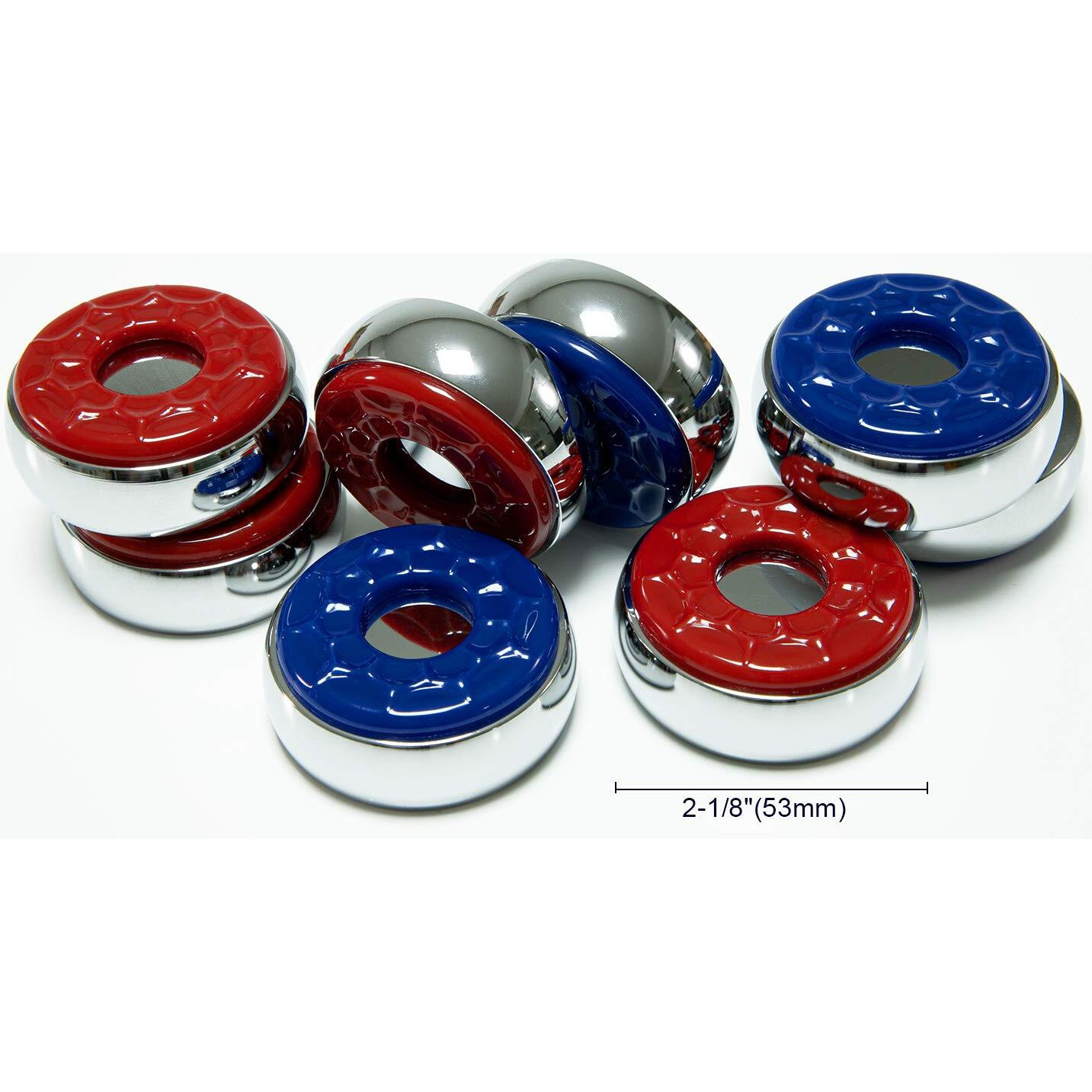 Shuffleboard Pucks W/ 2 Cans Shuffleboard Wax  Mini Dustpan And Brush For Shuffleboard Table  Complete Shuffleboard Accessories Bundle (2 1/8"" (53Mm)  Medium Speed)