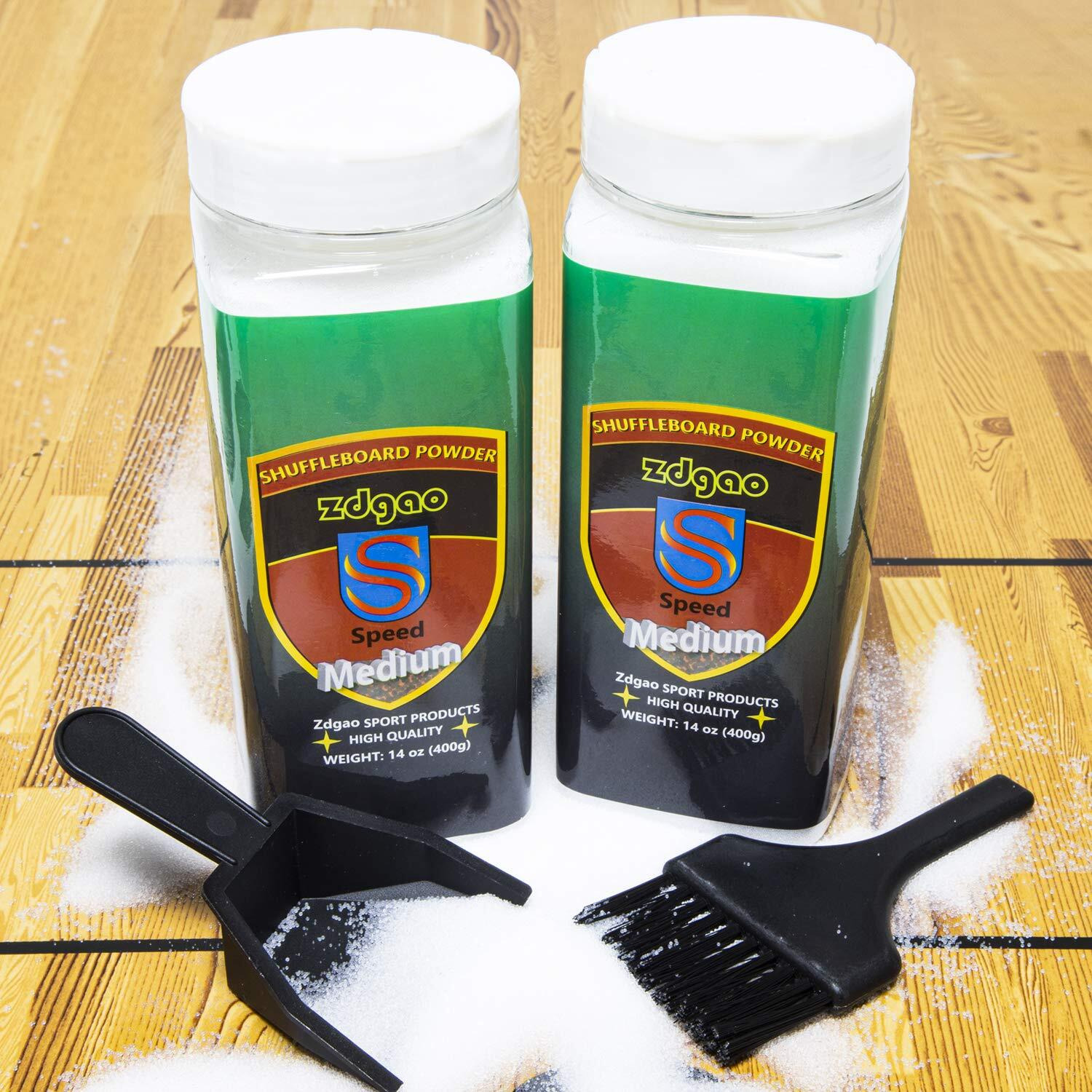 Shuffleboard Pucks W/ 2 Cans Shuffleboard Wax  Mini Dustpan And Brush For Shuffleboard Table  Complete Shuffleboard Accessories Bundle (2 1/8"" (53Mm)  Medium Speed)
