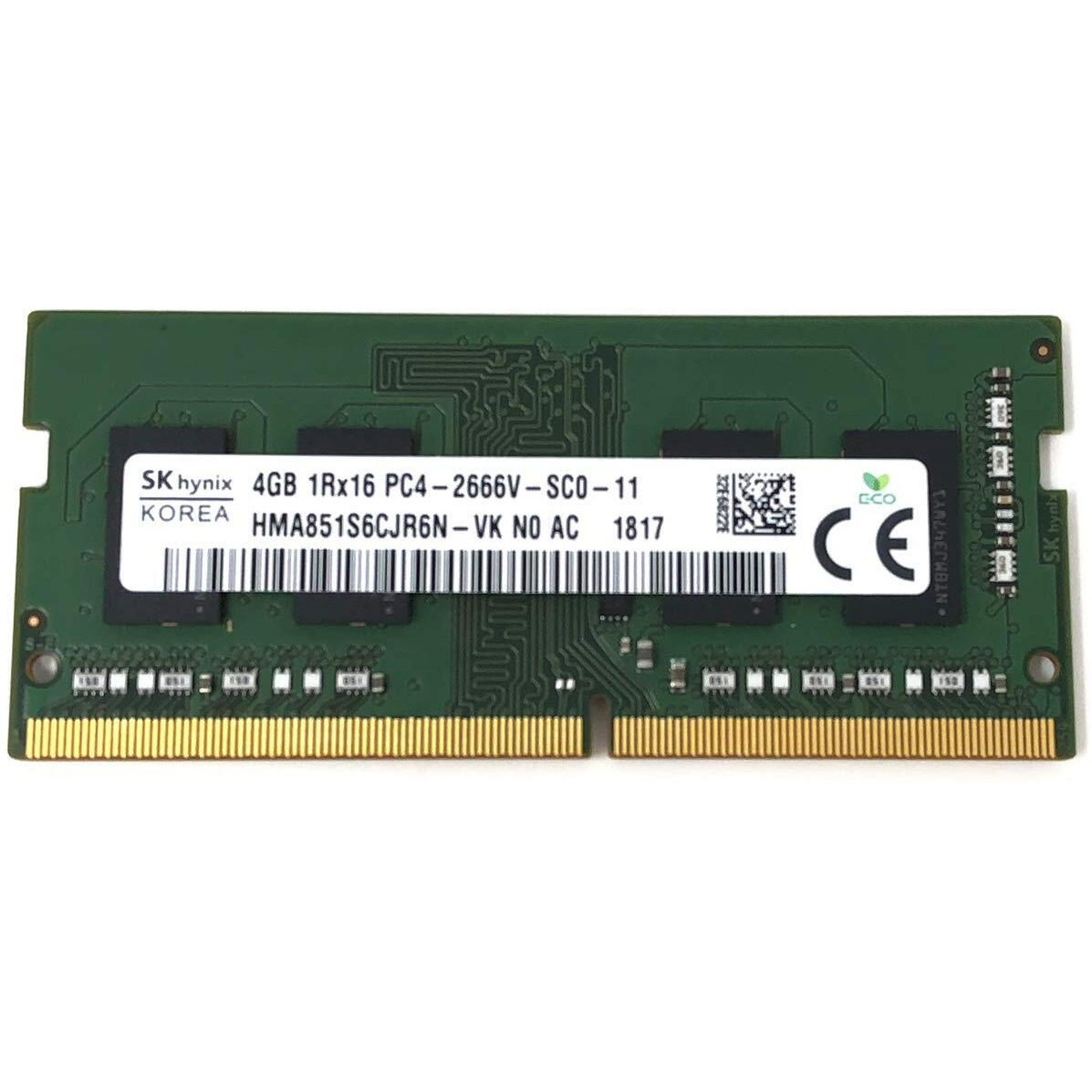 Sk Hynix Hma851S6Cjr6N - Vk Non Ecc Pc4-2666V 4Gb Ddr4 At 2666Mhz 260Pin Sdram Sodimm Single Kit Laptop Memory - Oem