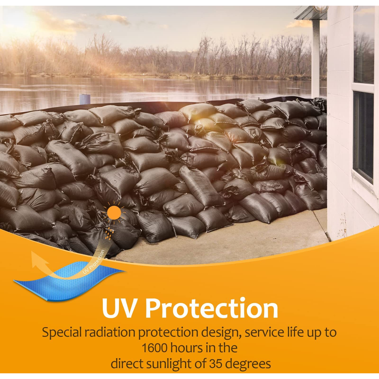 Askiz Heavy Duty Sand Bags With Uv Protection - 16"" X 25.5"" Ultra Tough Polypropylene Sandbags For Hurricane Flooding (Black 100 Bags)