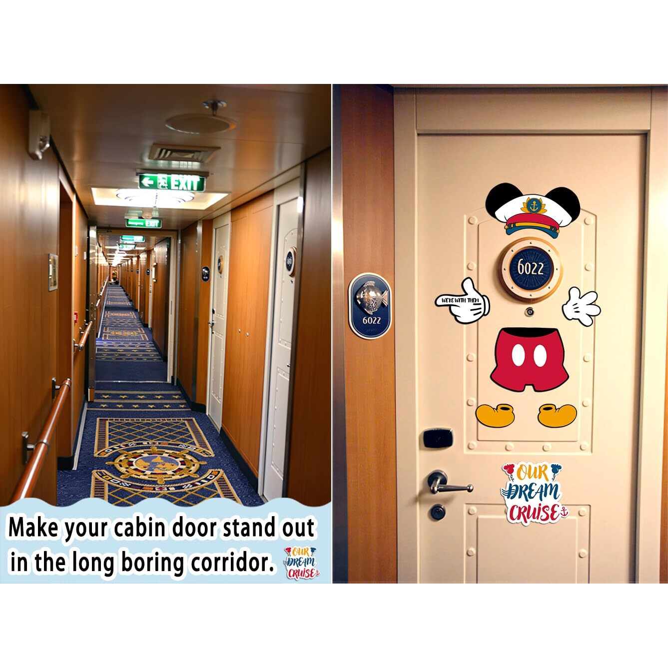 10 Pcs Cruise Door Magnet  Captain Mouse Cruise Door Decorations Funny Mouse Ears Magnet For Dcl Cruise& All Major Cruise