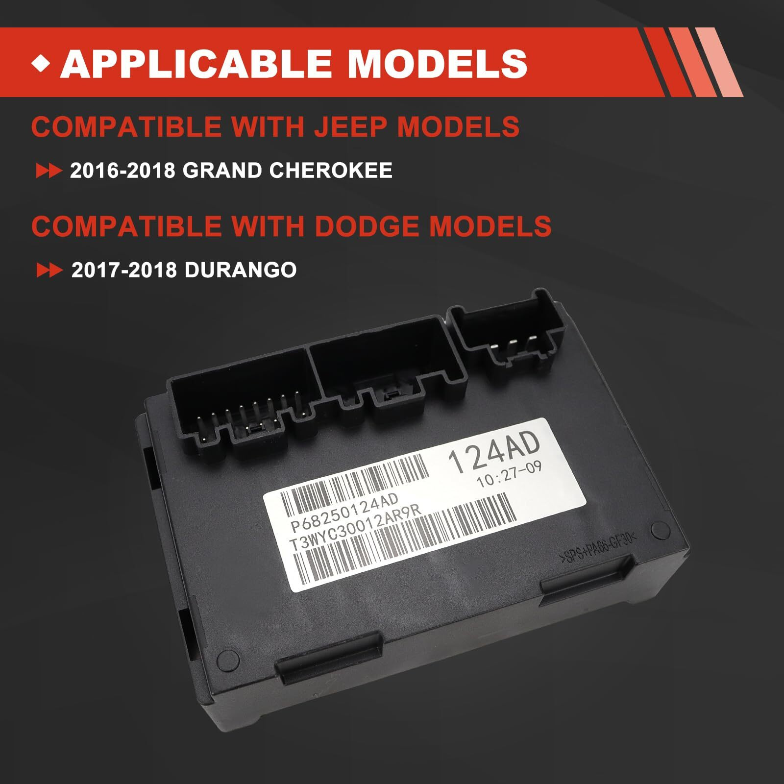 Councross 2-Speed Transfer Case Control Module Compatible With Jeep Grand Cherokee 2016 2017 2018 Transfer Case Module Fit For Dodge Durango 2017 2018 Replaces 68250124Ad  68250124Ad  68250124Aa