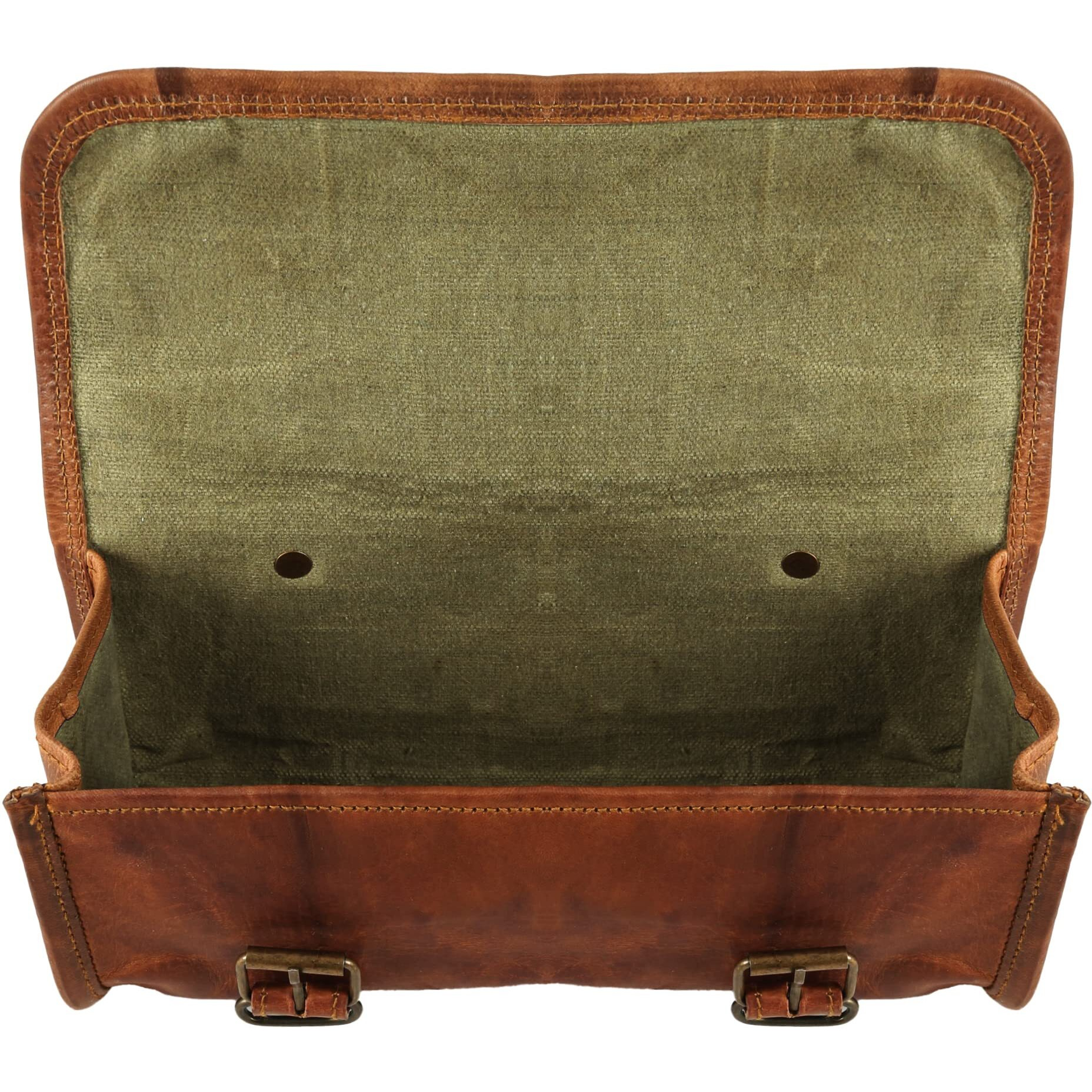 The Vintage Stuff Leather Handlebar Bag Brown Saddle Motorcycle Bag Bicycle Tool Bag Buff Leather Travel Accessory Pouch (Tan Brown)