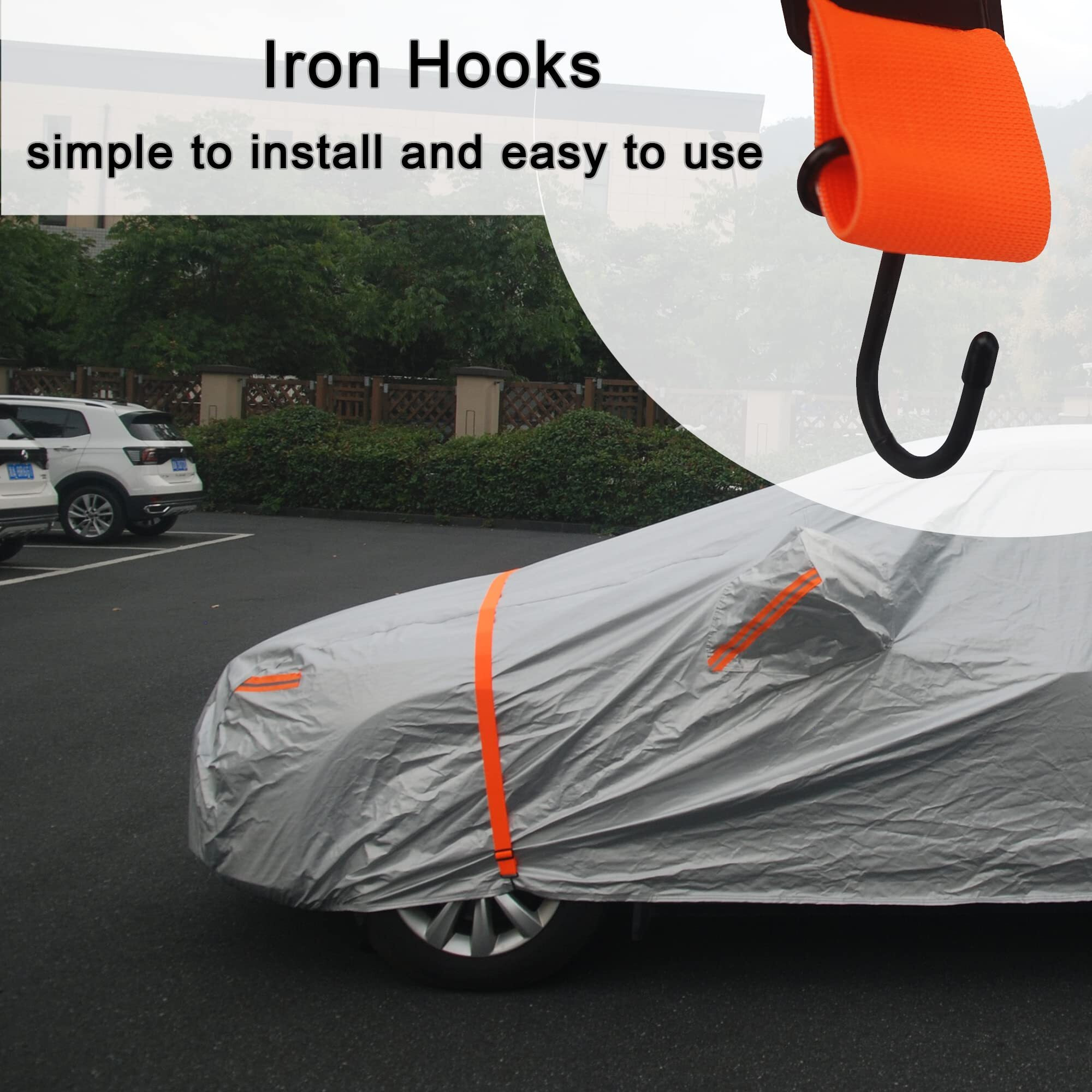 Seazen Car Cover Straps Wind Protector 3Pcs Elastic Adjustable Rope Protect Your Car Cover From Blowing Off In High Winds  Universal Fit