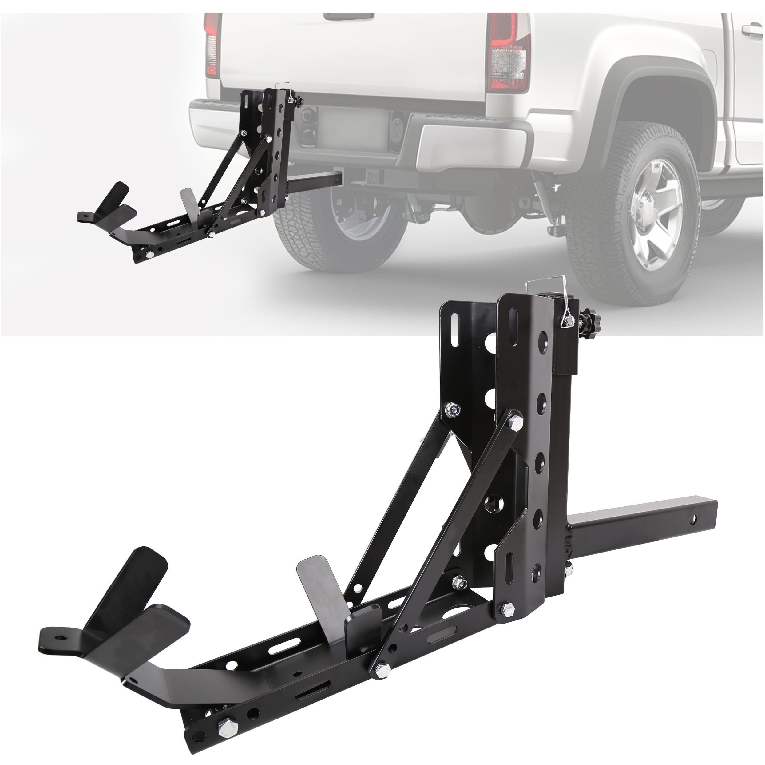 Kuafu 800Lbs Motorcycle Trailer Hitch Scooter Hitch Carrier Tow Dolly Hauler Hitch 2&quot&quot Tow Receiver Mount Rack