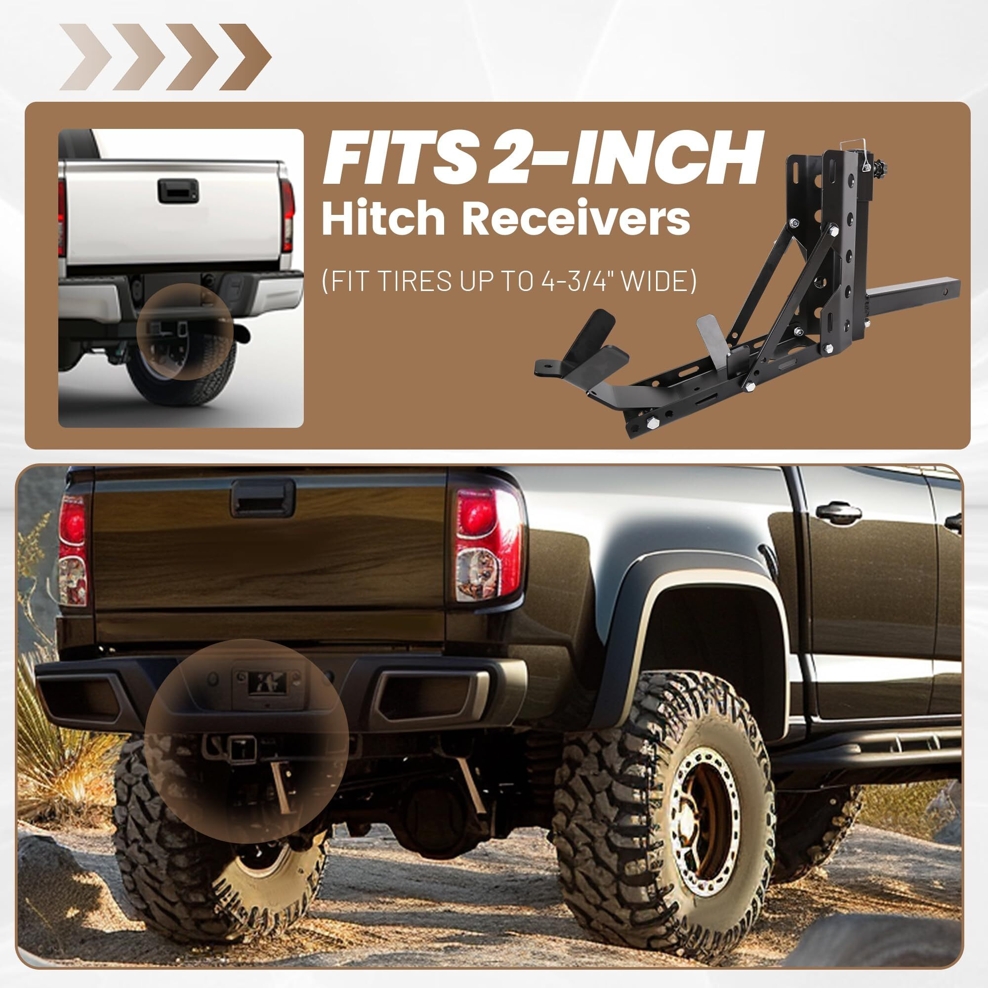 Kuafu 800Lbs Motorcycle Trailer Hitch Scooter Hitch Carrier Tow Dolly Hauler Hitch 2&quot&quot Tow Receiver Mount Rack