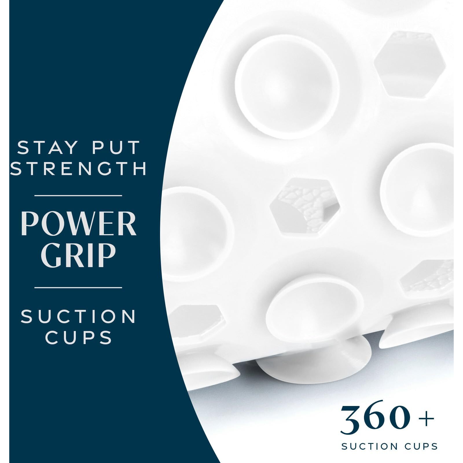 Slipx Solutions Power Grip 39X16 Bathtub & Shower Mat | Premium Non-Slip Bath Safety | Solid White