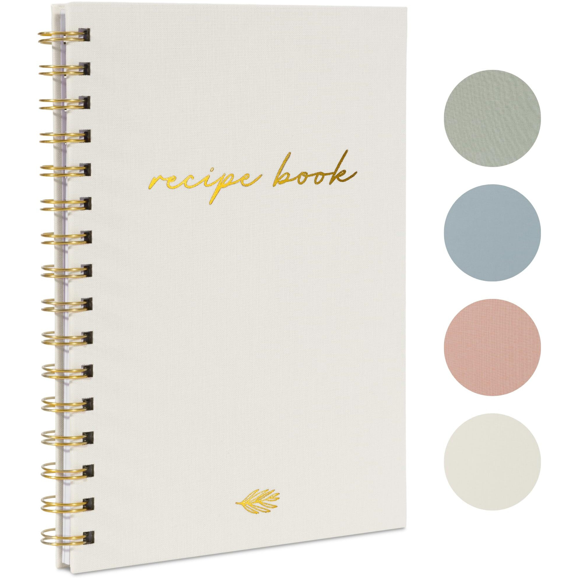 Zicoto Aesthetic Blank Recipe Book With Linen Cover - The Perfect Recipe Notebook To Write In Your Own Recipes - Beautiful Blank Cookbook To Organize Your Recipes