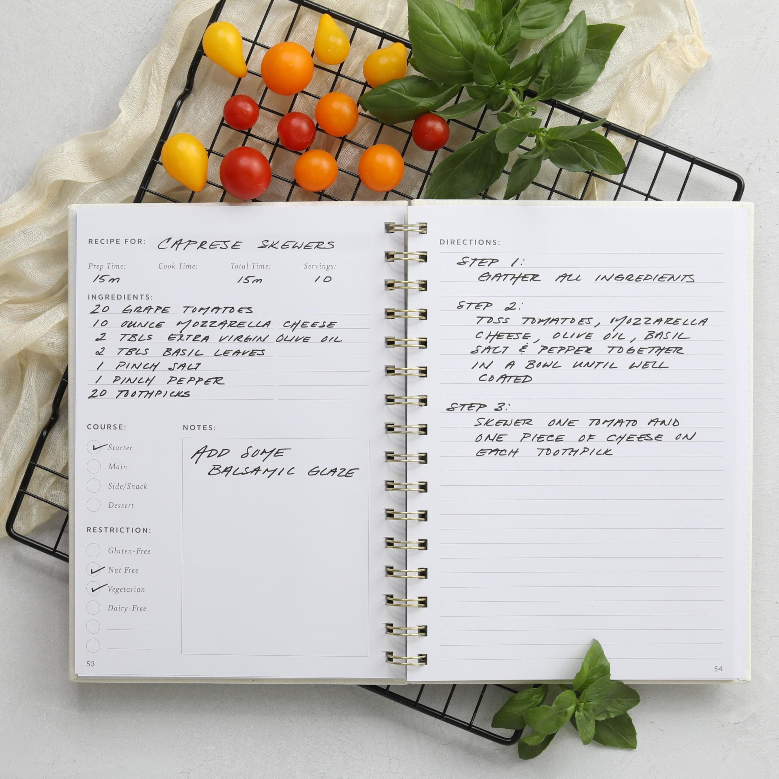 Zicoto Aesthetic Blank Recipe Book With Linen Cover - The Perfect Recipe Notebook To Write In Your Own Recipes - Beautiful Blank Cookbook To Organize Your Recipes