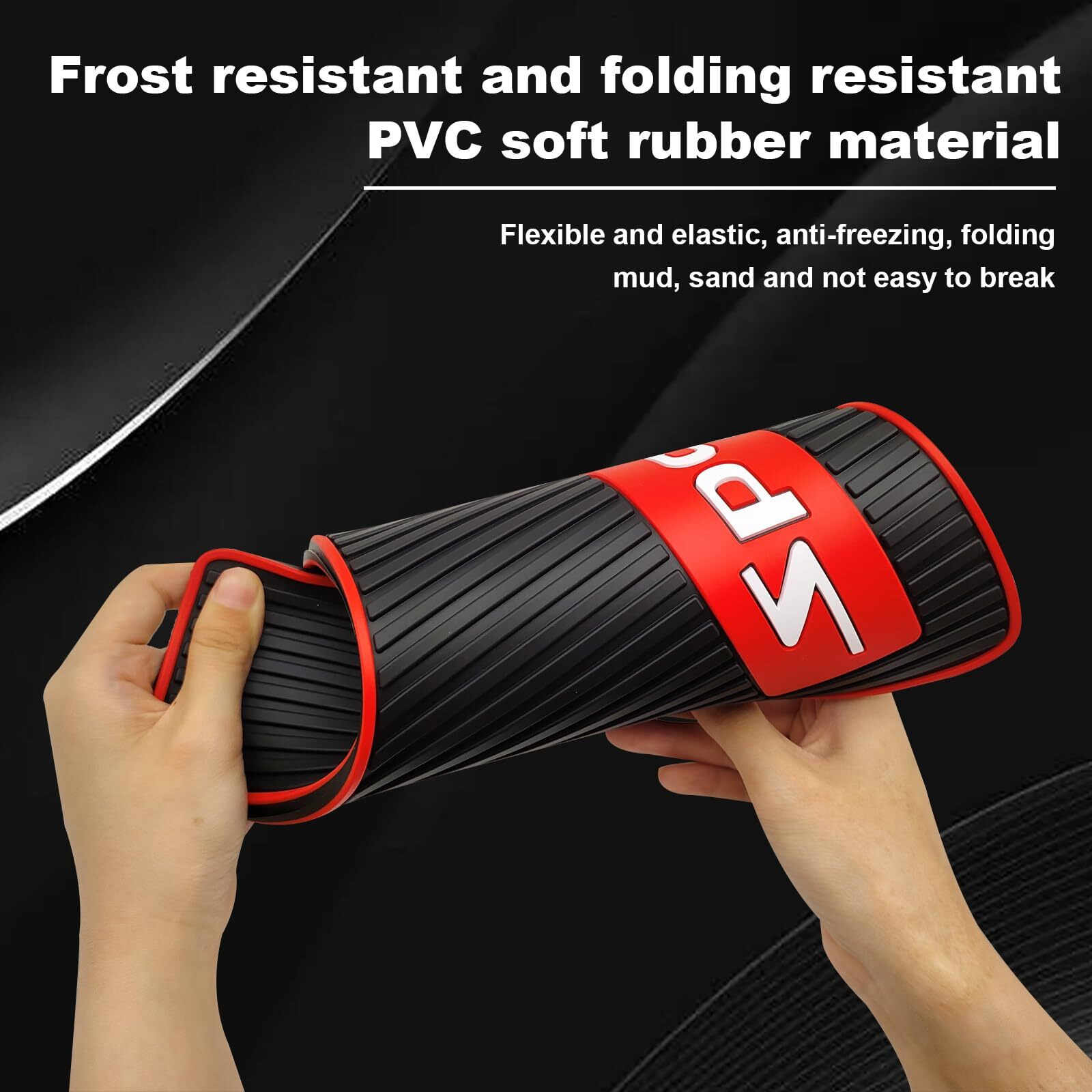 4 Pcs Car Mud Flaps Universal Rubber Mudguard - Soft Material Automotive Fender - Splash Guards Rubber Mud Guard Universal Pickup Suv - No Collision Universal 43Cm23Cm0.5Cm