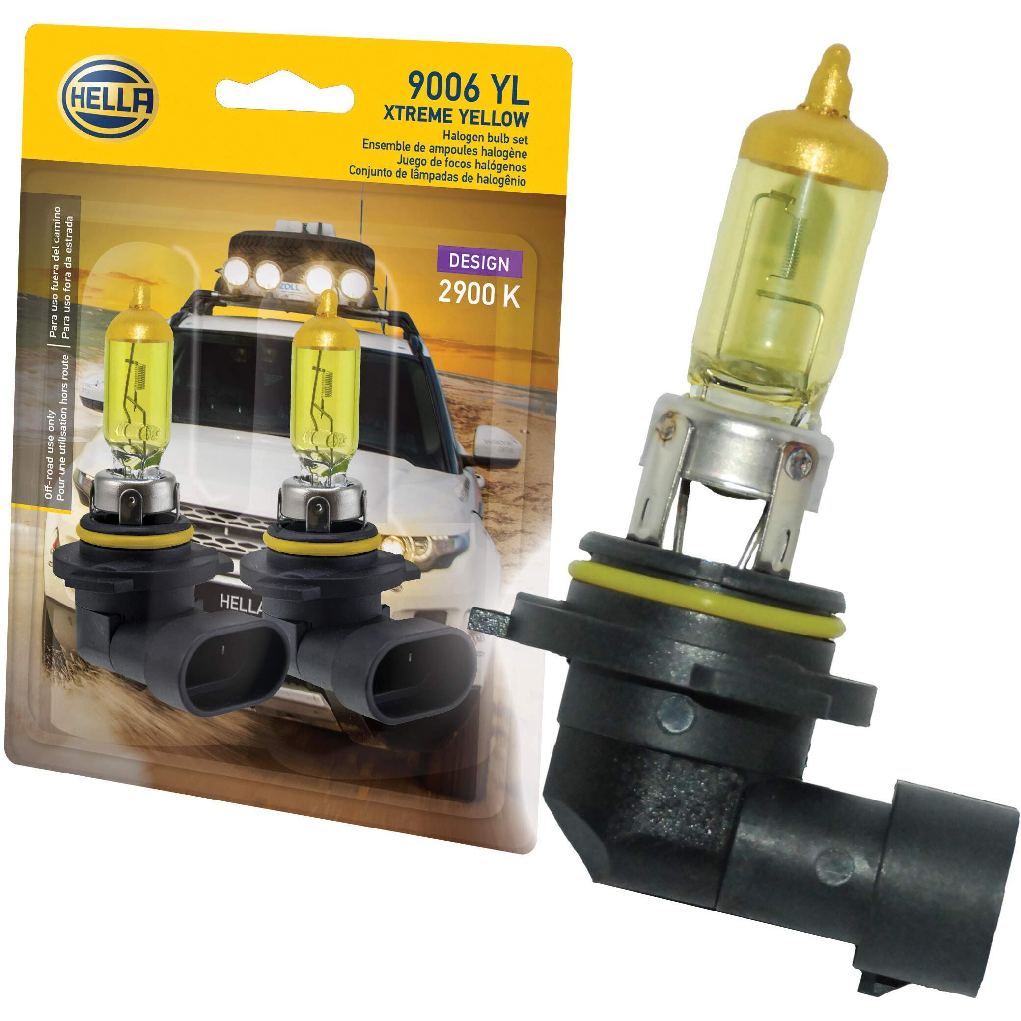 Hella 9006 Yl Twin Blister Xtreme Yellow Bulb (12V 55W)  2 Pack