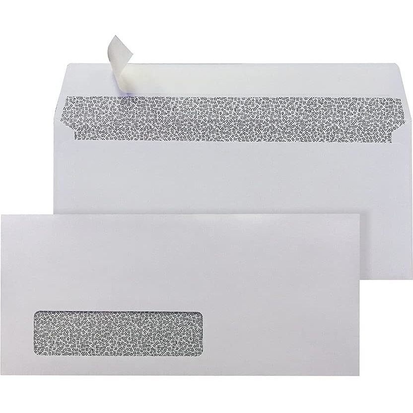 Winpaq 10 Peel & Seal White Window Wallet Business Envelopes 4-1/8"" X 9-1/2""  24Lb  Perfect For Mailing Documents  Letters  Invoices And Statements (100)