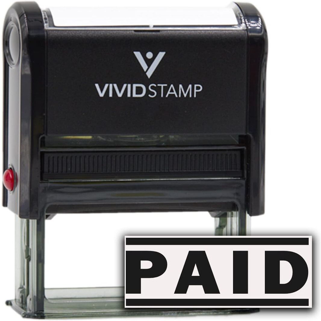 Paid Self Inking Rubber Stamp (Black) - X-Large