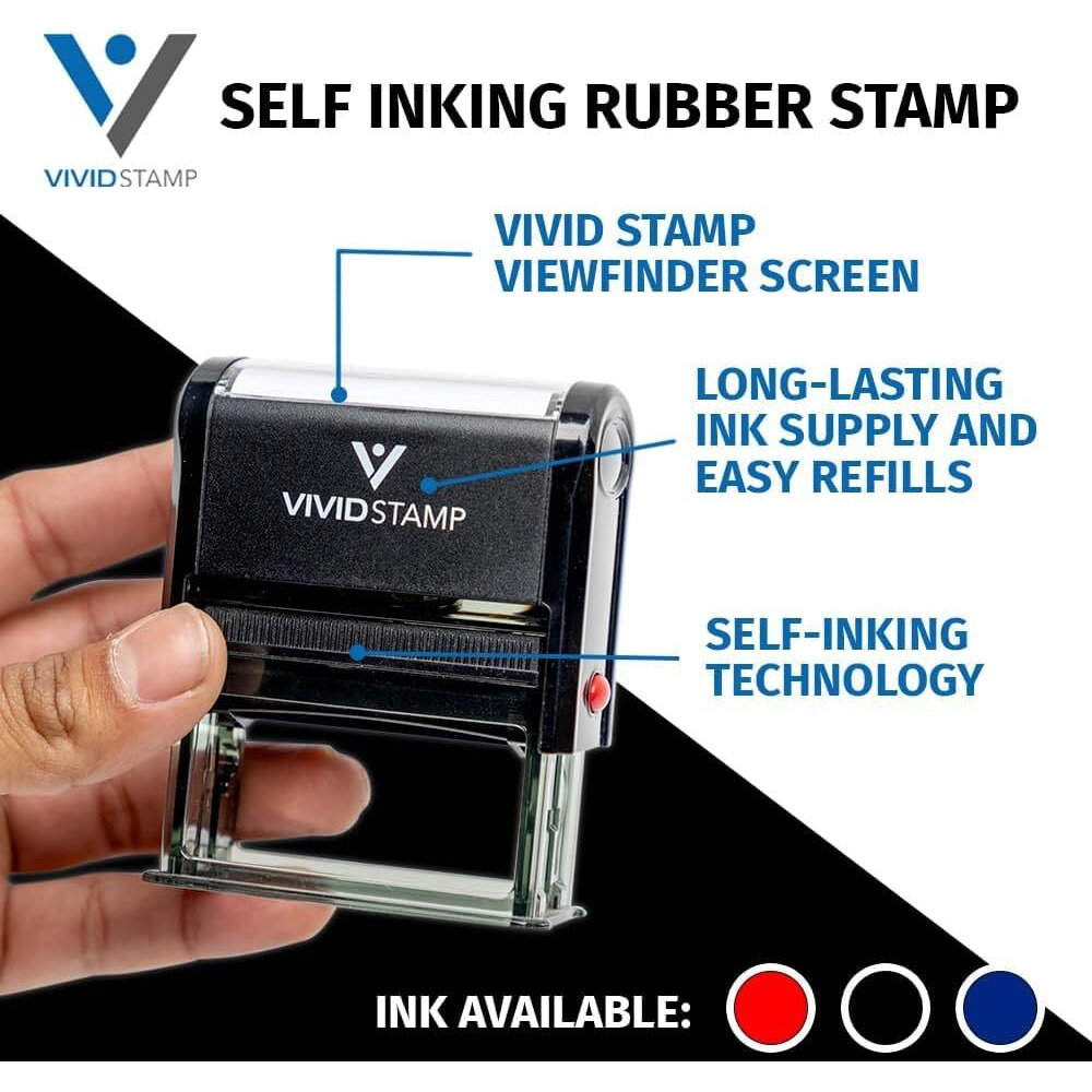 Paid Self Inking Rubber Stamp (Black) - X-Large