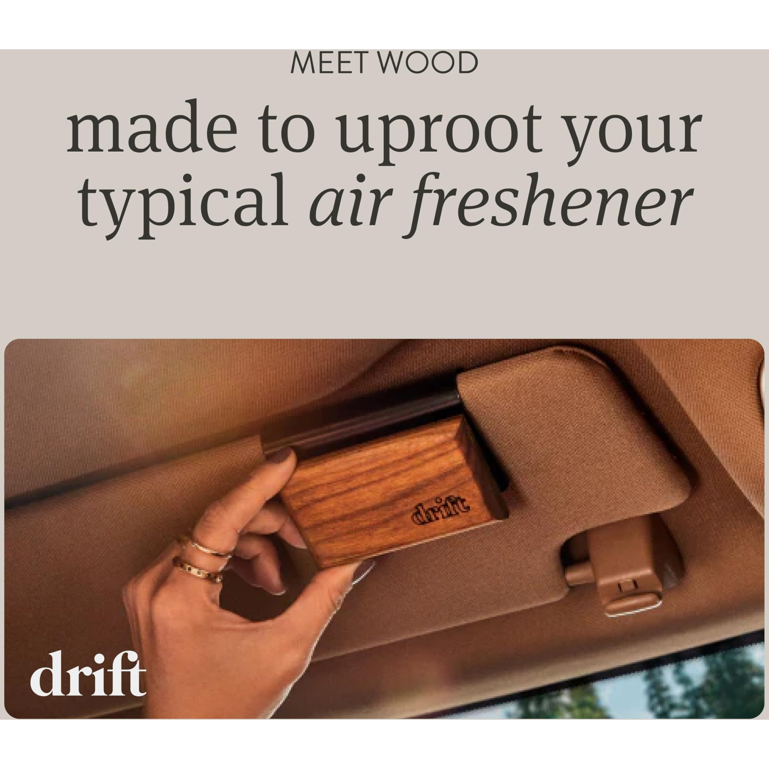 Drift Car Air Freshener - Wood Air Freshener - Car Odor Eliminator - Pine Scent Starter Kit