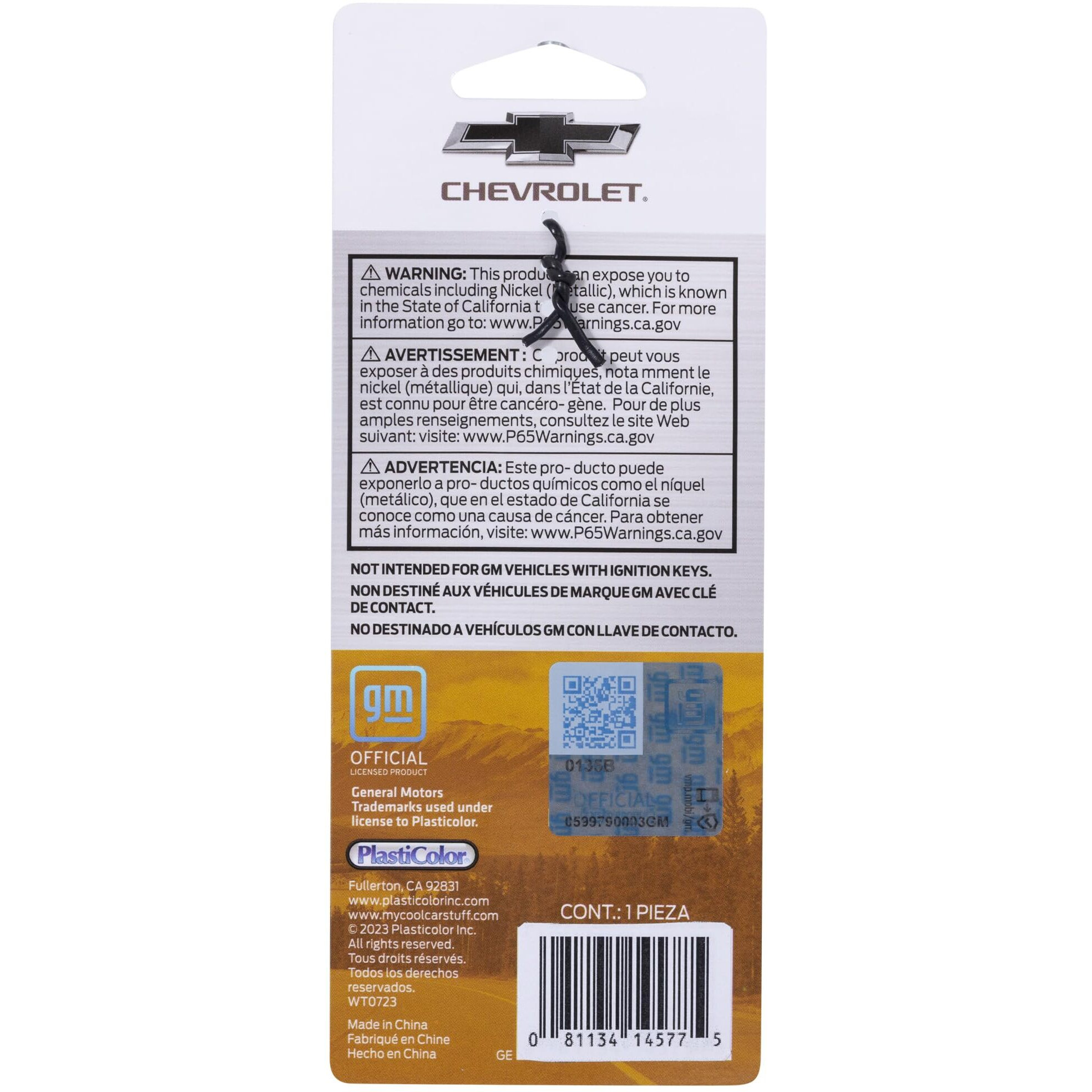 Plasticolor 004577R01 Chevrolet Textured Black And Chrome Bowtie Enamel Key Chain